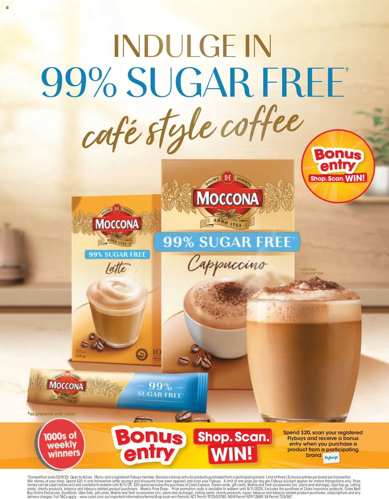 Coles catalogue - valid from 07.08.2025 | Page: 60 | Products: Water, Sugar, Accessories, Moccona