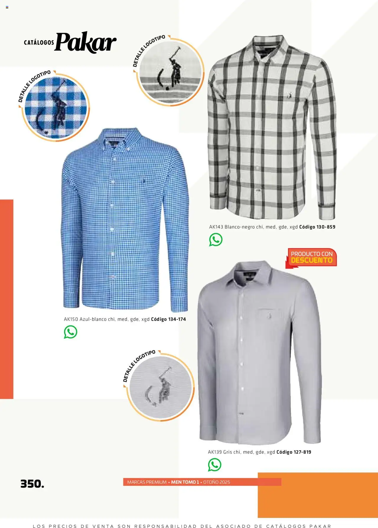Nuevas ofertas de SC Pakar válidas en toda la República Mexicana desde el 29.08.2025. ¡Encuentra las mejores ofertas en SC Pakar - Catálogo Otoño Men Tomo 1! | Página: 350