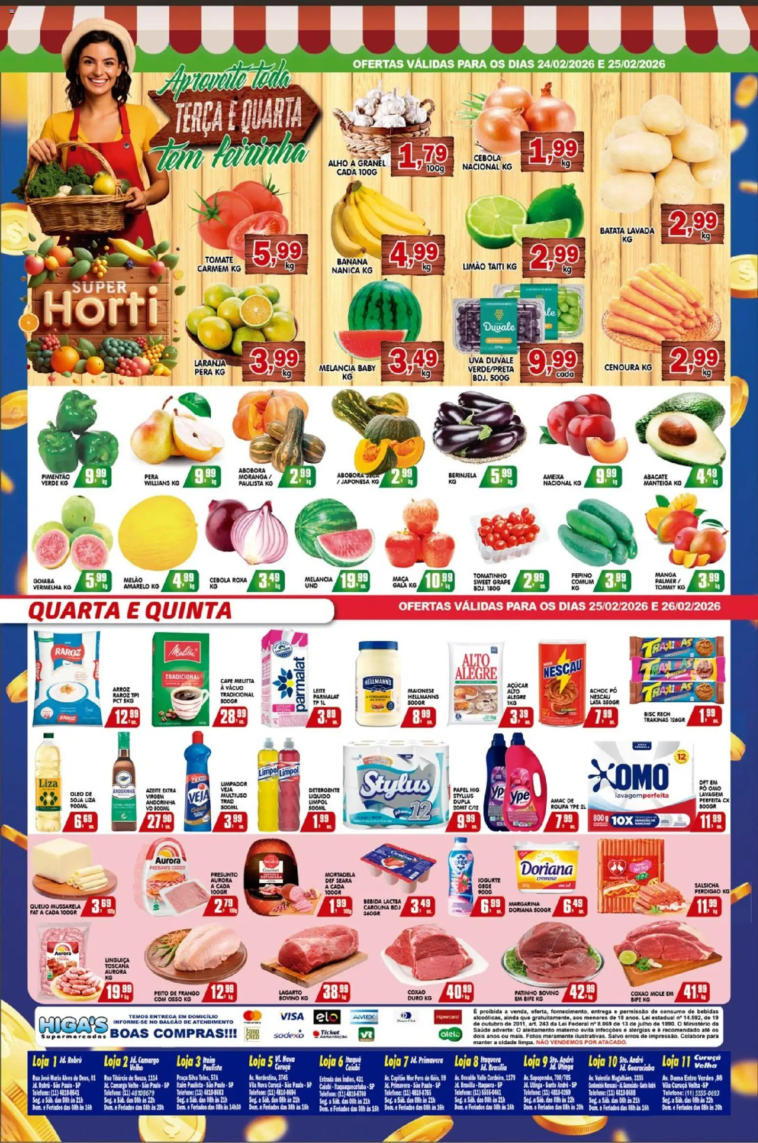 Higa's Supermercado Folheto - válido de 25.02.2026 | Página: 4 | Produtos: Doriana, Linguiça, Óleo, Maionese