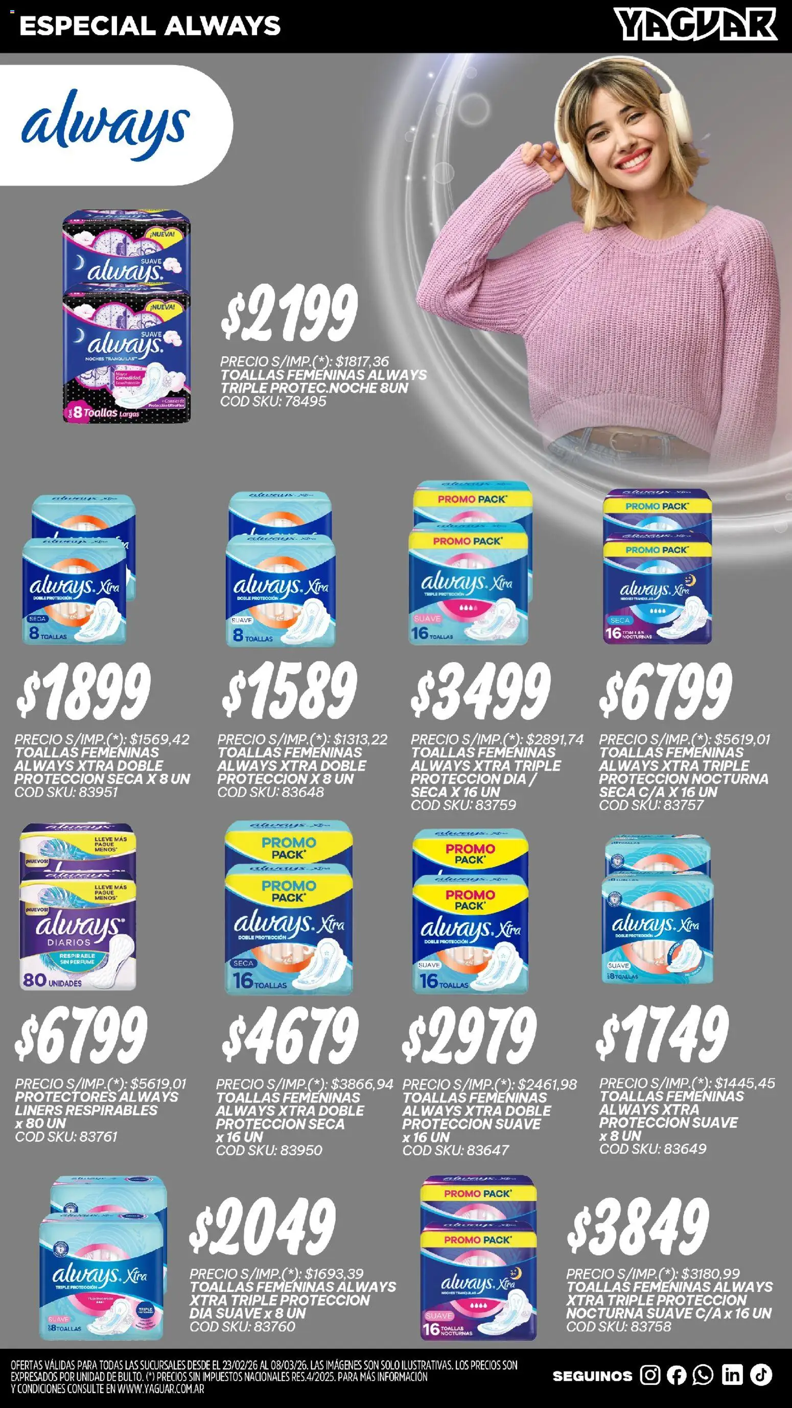 Yaguar - Aliados de tu bolsillo Buenos Aires │ válido desde el 23.02.2026 | Página: 3 | Productos: Toallas, Perfume