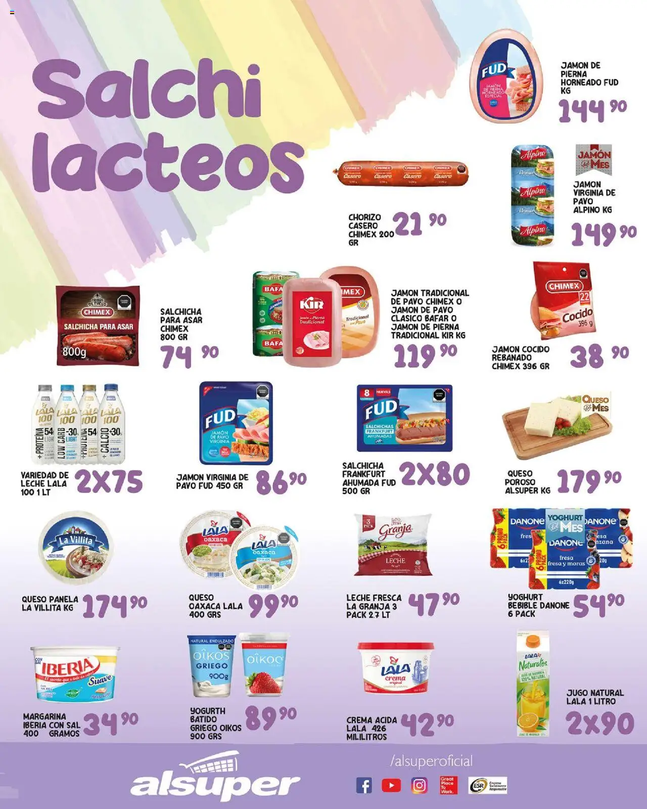 Nuevas ofertas de Alsuper válidas en toda la República Mexicana desde el 15.08.2025. ¡Encuentra las mejores ofertas en Alsuper - Folleto - Durango! | Página: 3 | Productos: Crema, Leche, Chorizo, Margarina