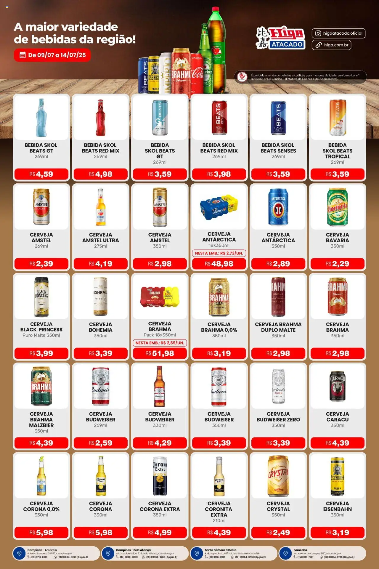 Higa Atacado Folheto - válido de 09.07.2025 | Página: 1 | Produtos: Cola, Eisenbahn, Cerveja, Bebida