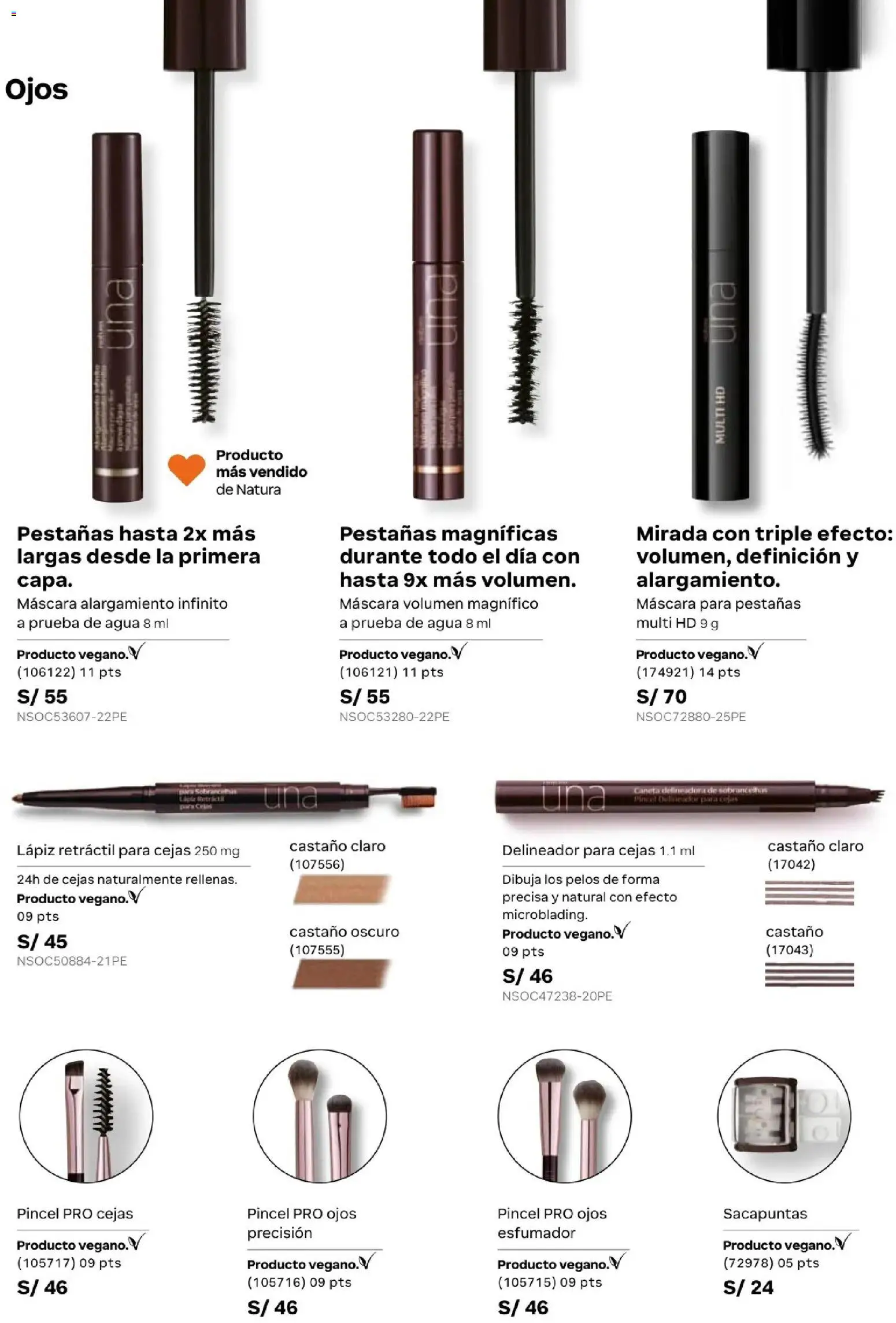 Catálogo Natura válido desde 31.03.2026 | Página: 69 | Productos: Máscara, Delineador, Pincel, Sacapuntas