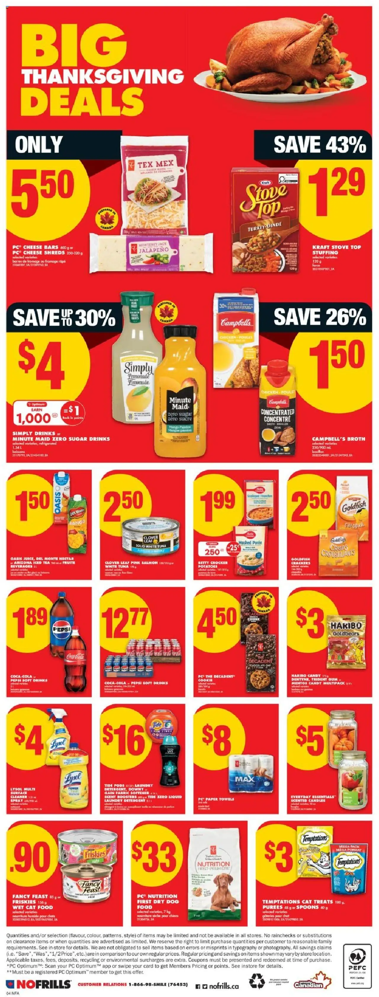 No Frills flyer valid from 02.10.2025 | Page: 4 | Products: Tea, Fabric softener, Detergent, Juice