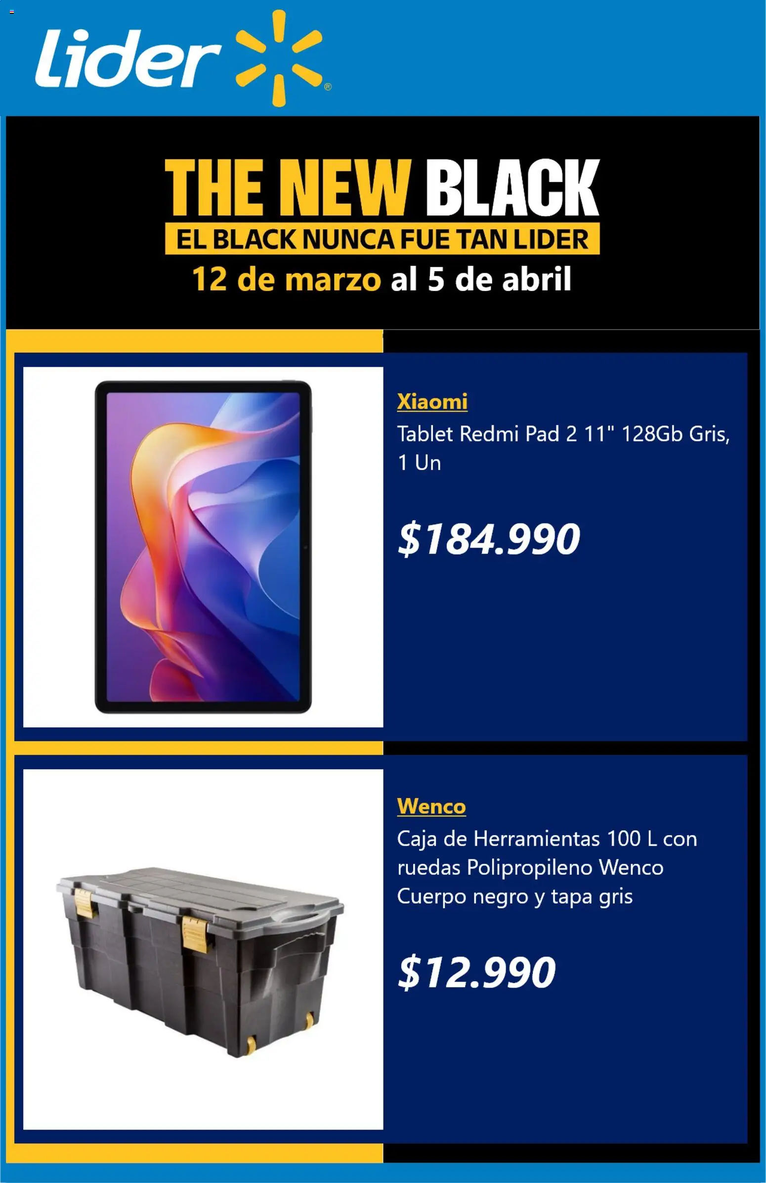 Lider ofertas  │ válido desde el 17.03.2026 | Página: 4 | Productos: Tablet, Caja, Caja de herramientas