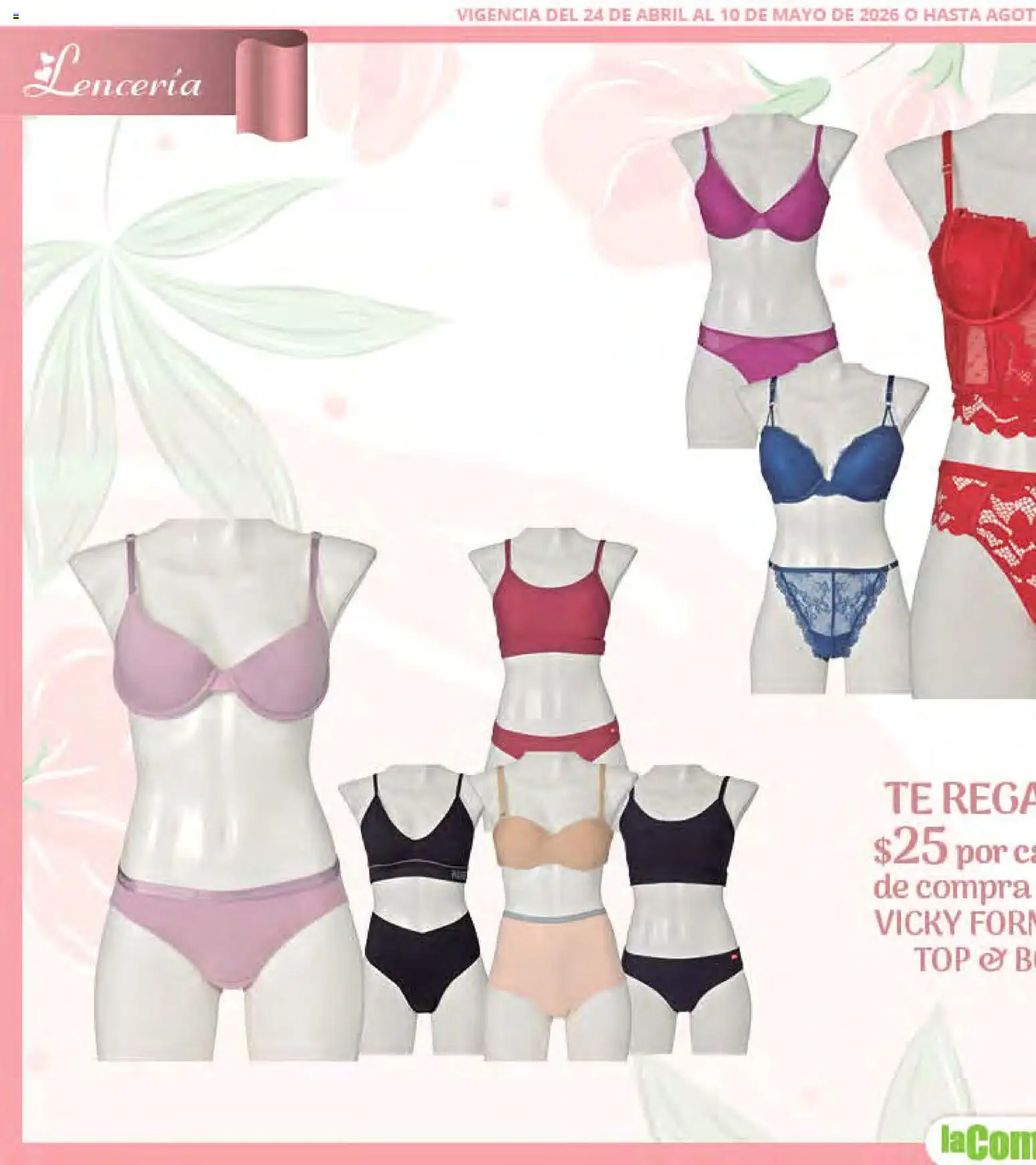 Nuevas ofertas de La Comer válidas en toda la República Mexicana desde el 24.04.2026. ¡Encuentra las mejores ofertas en La Comer folleto Mamá es lo más importante! | Página: 48 | Productos: Top, Lenceria, Té