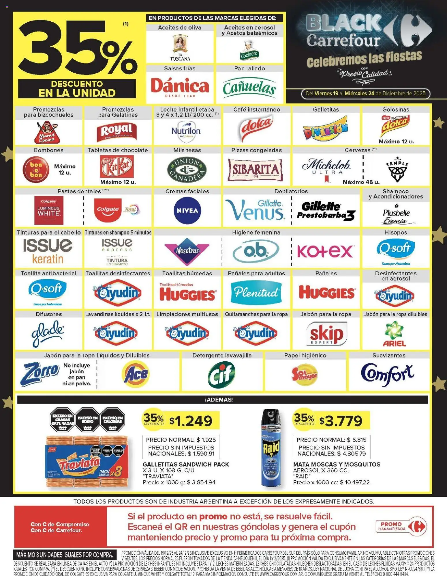 Carrefour ofertas │ válido desde el 19.12.2025 | Página: 14 | Productos: Teléfono, Galletitas, Golosinas, Pañales