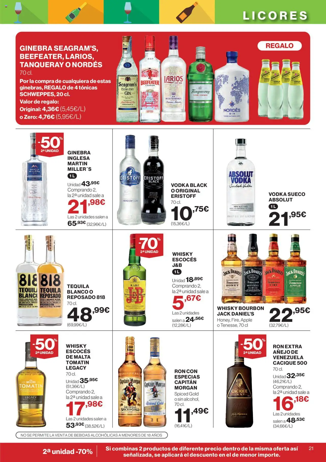Nuevas ofertas de El Corte Inglés válidas en toda la República Mexicana desde el 11.09.2025. ¡Encuentra las mejores ofertas en El Corte Inglés - Catálogo Nuestros Mejores Precios! | Página: 23 | Productos: Ginebra, Tequila, Vodka, Whisky