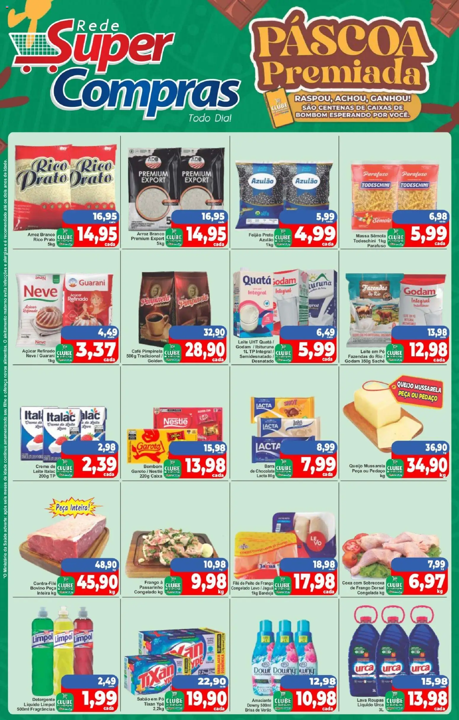 Rede Super Compras Folheto - válido de 23.03.2026 | Página: 1 | Produtos: Bombom, Mussarela, Amaciante, Peito de frango