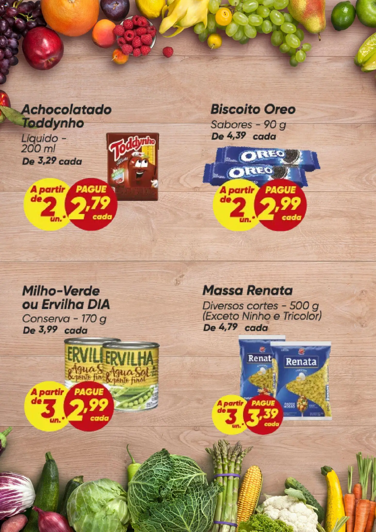 Dia Folheto - válido de 12.03.2026 | Página: 3 | Produtos: Ervilha, Biscoito, Achocolatado, Massa