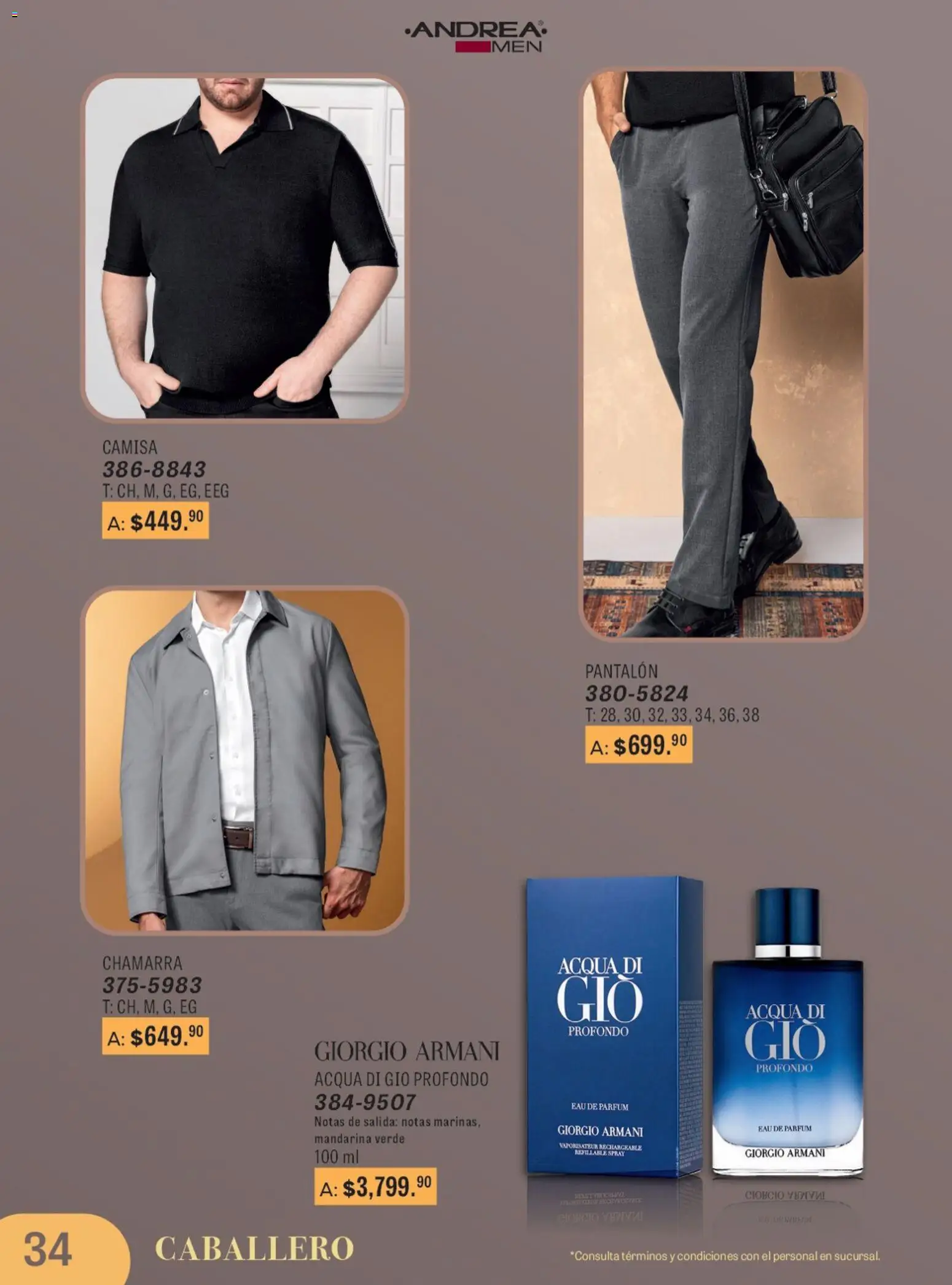 Nuevas ofertas de Andrea válidas en toda la República Mexicana desde el 11.01.2026. ¡Encuentra las mejores ofertas en Andrea catálogo Para Las Fiestas! | Página: 34 | Productos: Camisa, Chamarra