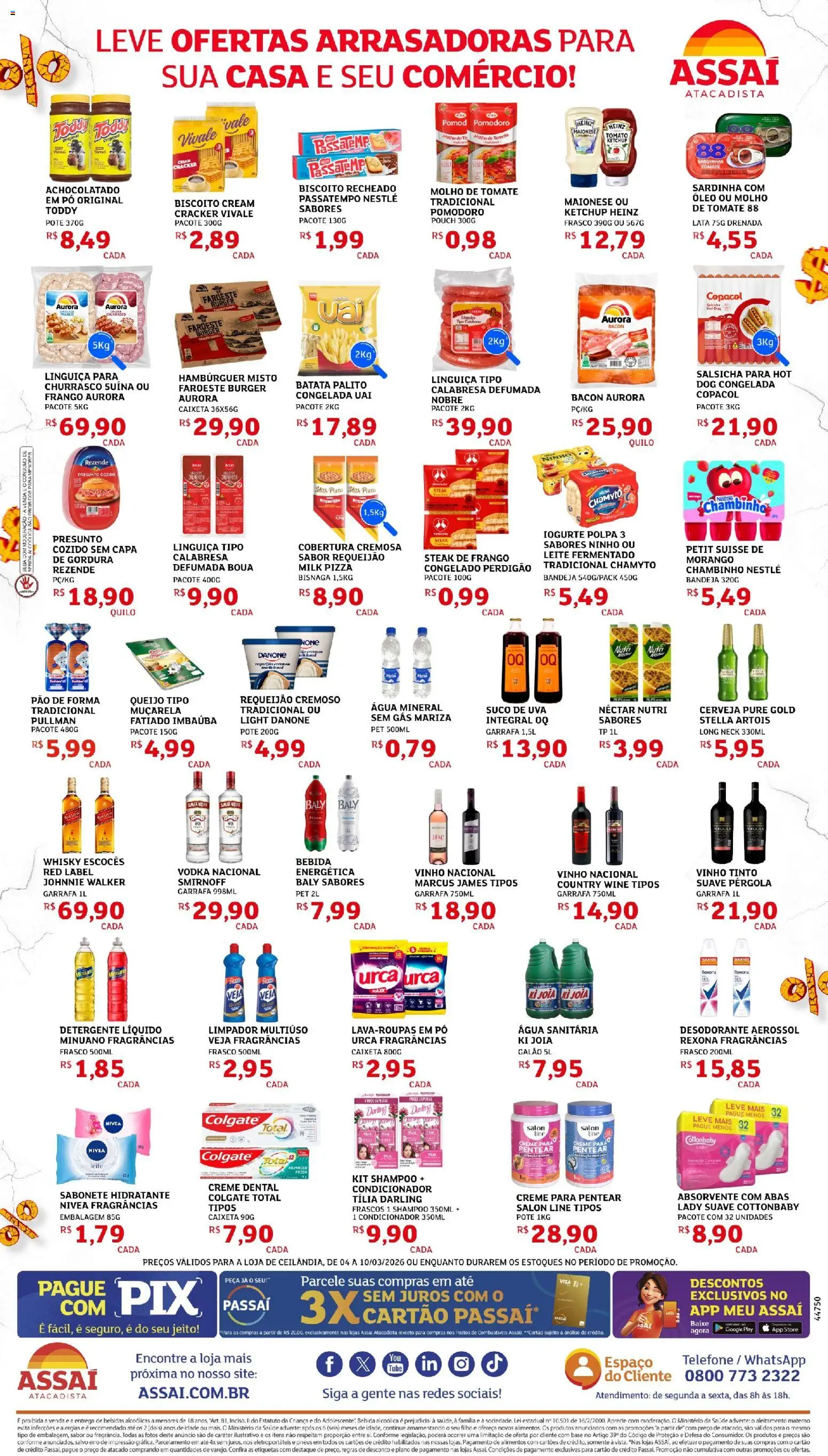 Assaí Atacadista Folheto - válido de 05.03.2026 | Página: 2 | Produtos: Whisky, Achocolatado, Óleo, Rexona