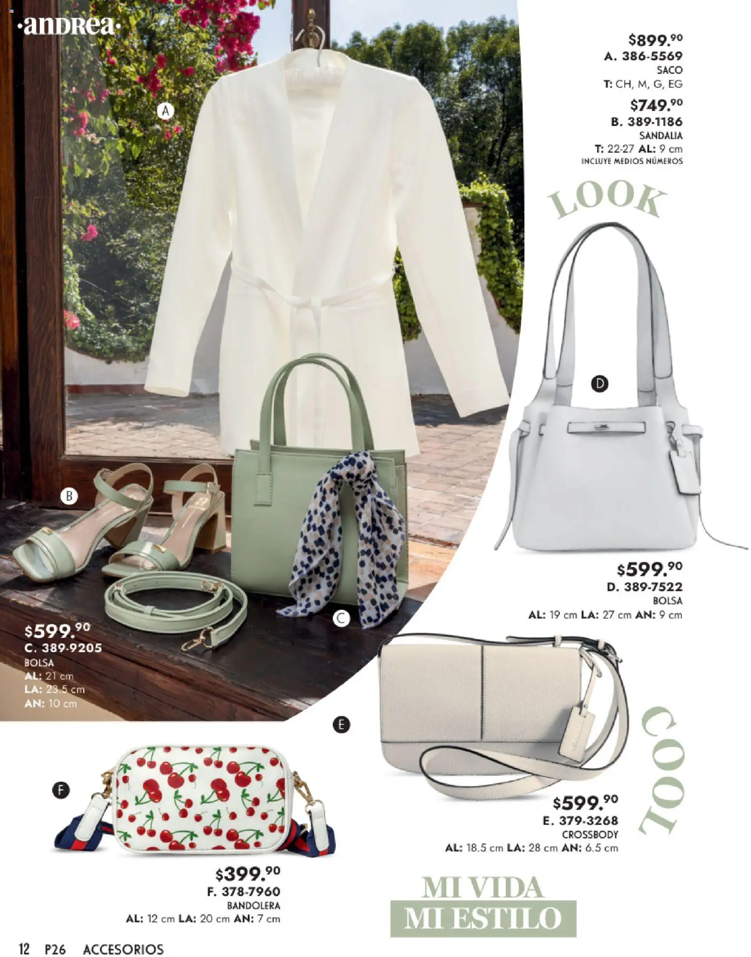 Nuevas ofertas de Andrea válidas en toda la República Mexicana desde el 25.01.2026. ¡Encuentra las mejores ofertas en Andrea catálogo Primavera! | Página: 12 | Productos: Bolsa