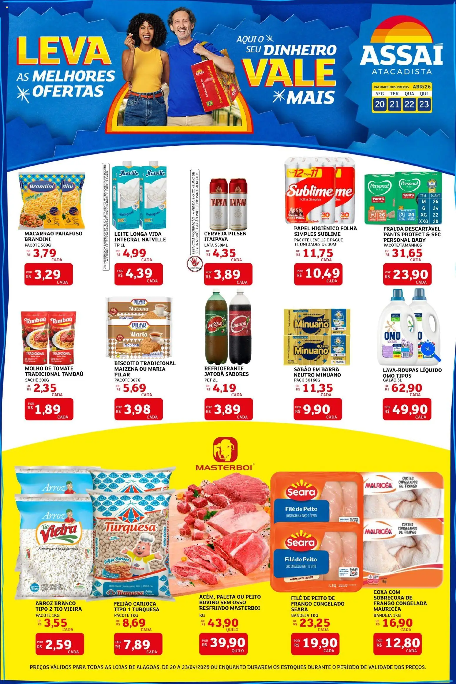Assaí Atacadista Folheto - válido de 20.04.2026 | Página: 1 | Produtos: Feijão, Arroz, Bandeja, Refrigerante