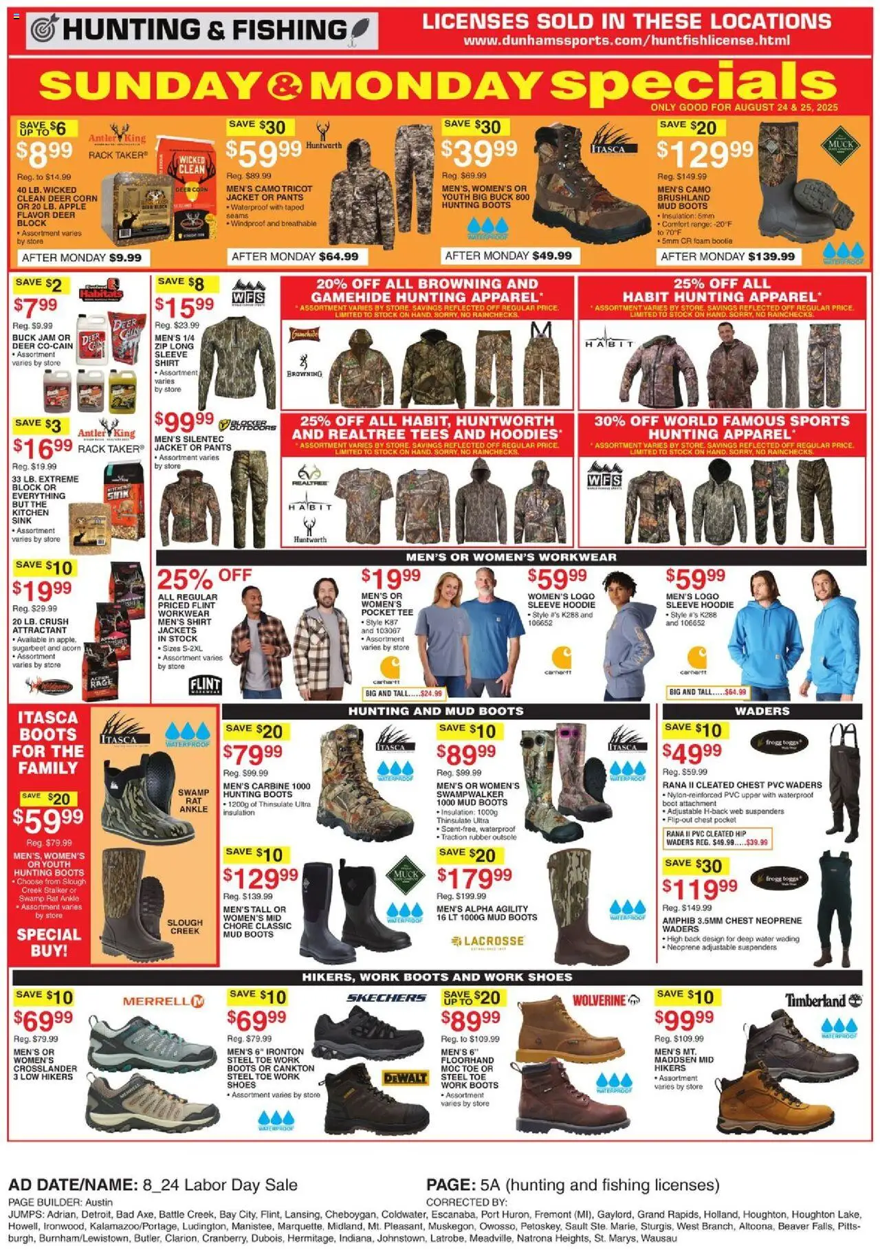 Dunham's Sports Weekly Ad - valid from 23.08.2025 | Page: 6 | Products: Workwear, Shirt, Hunting Boots, Water