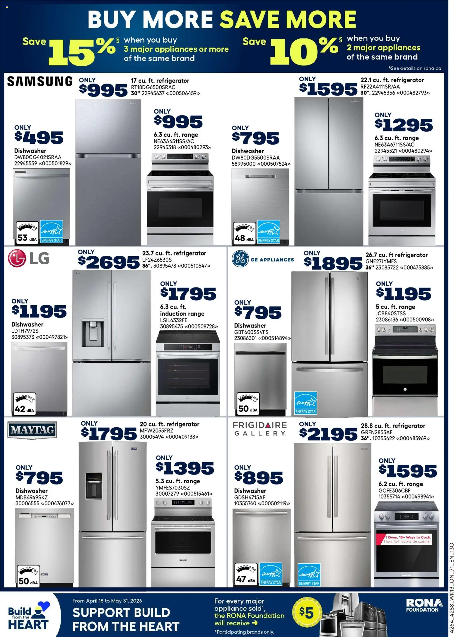 Rona flyer valid from 23.04.2026 | Page: 22 | Products: Refrigerator, Dishwasher