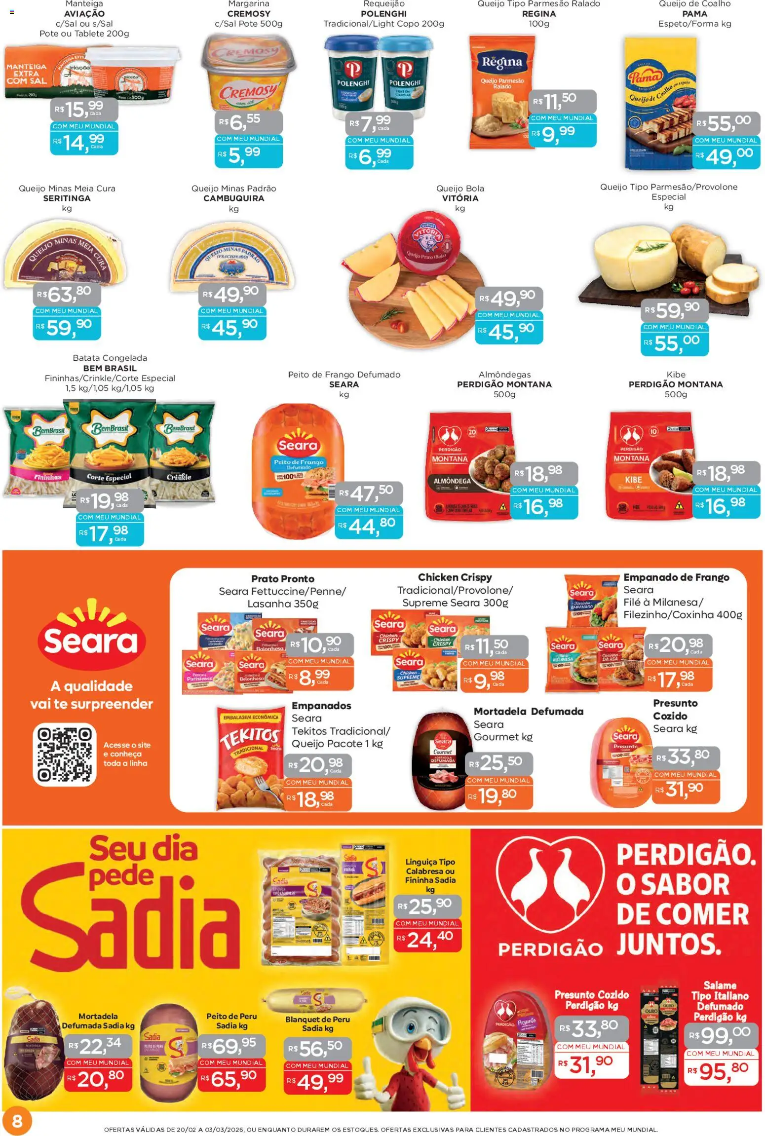 Mundial Folheto - válido de 20.02.2026 | Página: 8 | Produtos: Parmesão, Lasanha, Batata, Frango