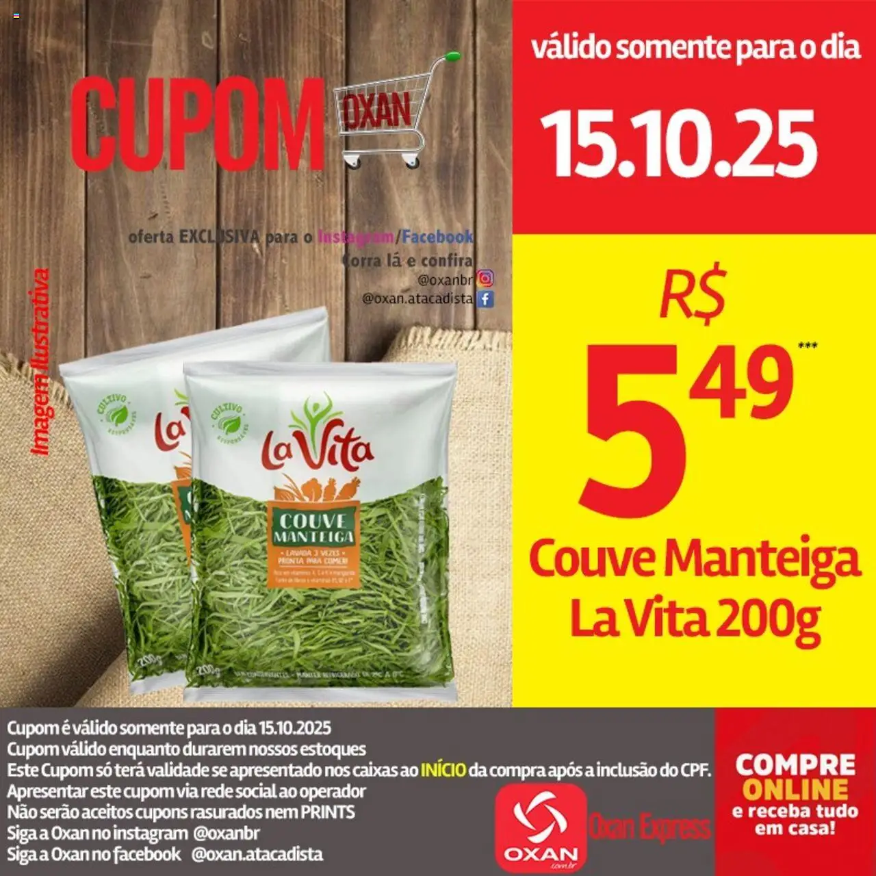 Oxan Atacadista Folheto - válido de 15.10.2025 | Página: 10 | Produtos: Manteiga, Couve