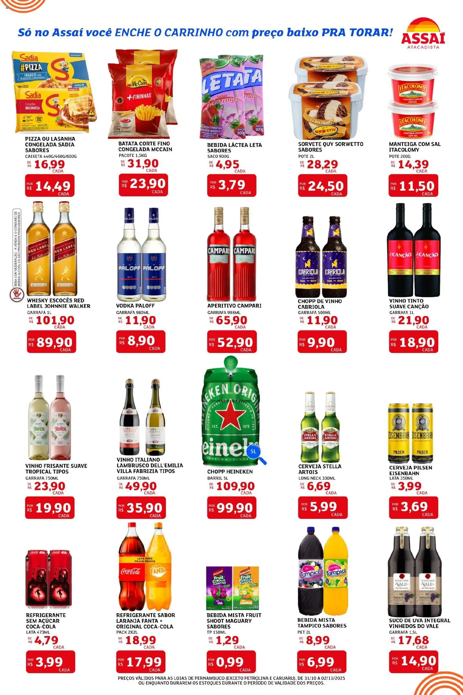 Assaí Atacadista Folheto - válido de 31.10.2025 | Página: 2 | Produtos: Cola, Heineken, Vodka, Batata