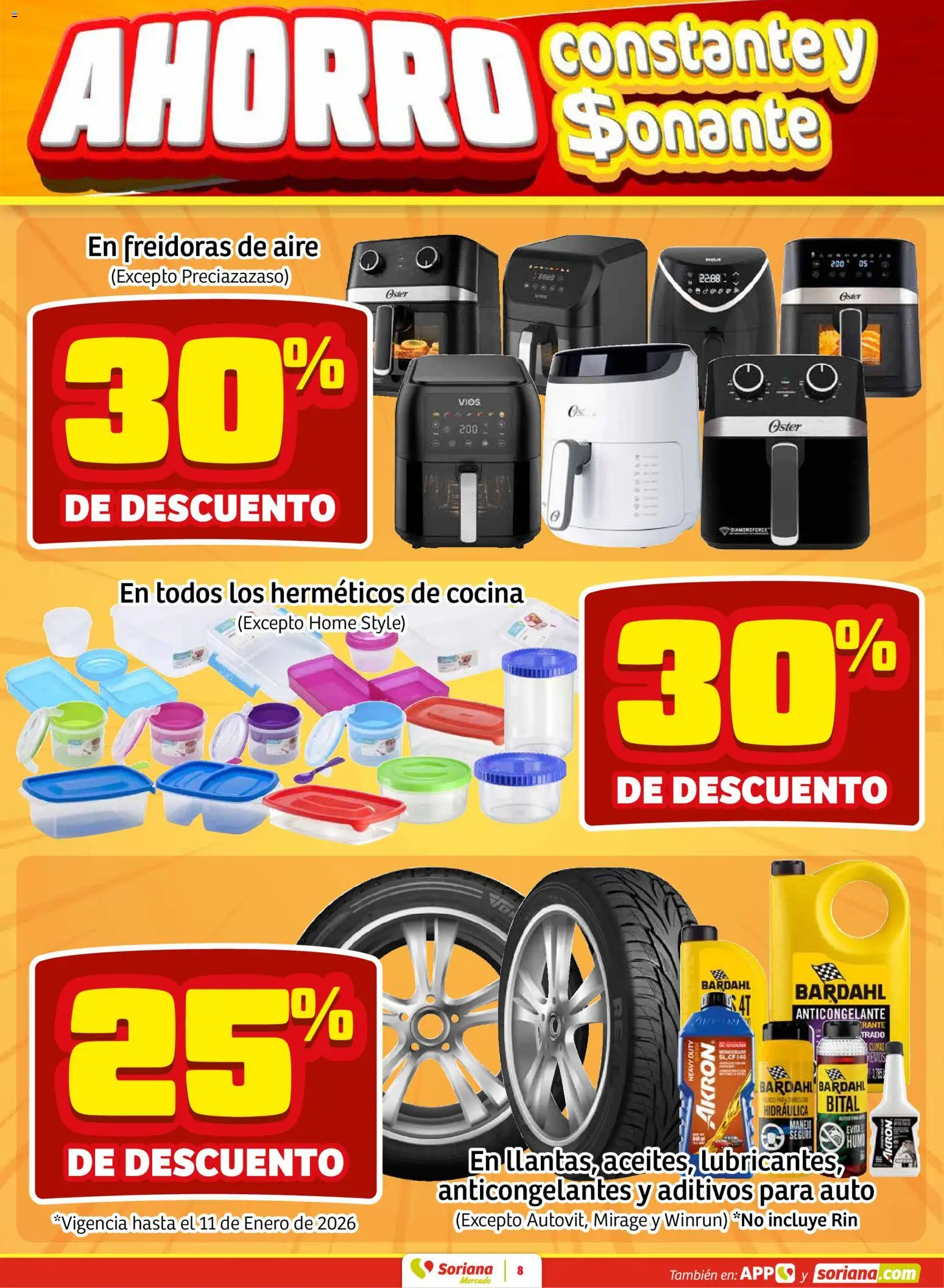Nuevas ofertas de Soriana válidas en toda la República Mexicana desde el 08.01.2026. ¡Encuentra las mejores ofertas en Soriana - Fin de Semana Mercado: BCS, Son y Sin  ! | Página: 8 | Productos: Cocina