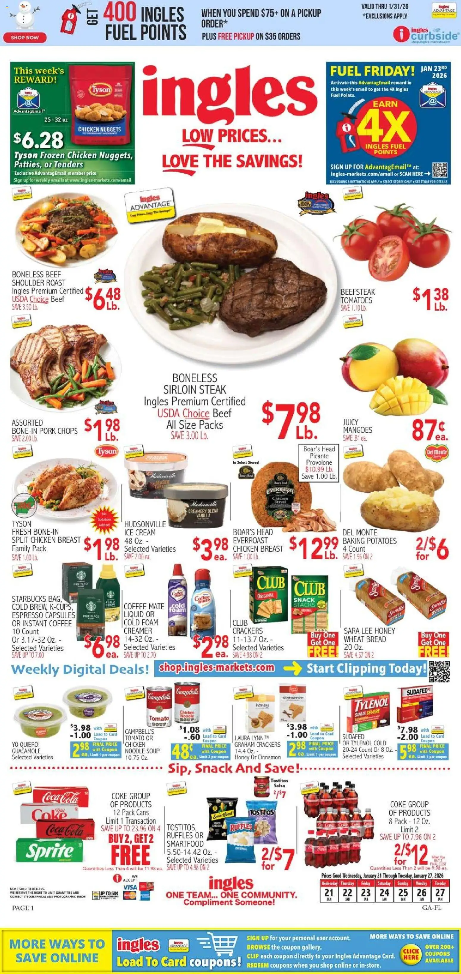 Ingles - Weekly flyer - valid from 28.01.2026 | Page: 1 | Products: Tomatoes, Beef, Cream, Potatoes