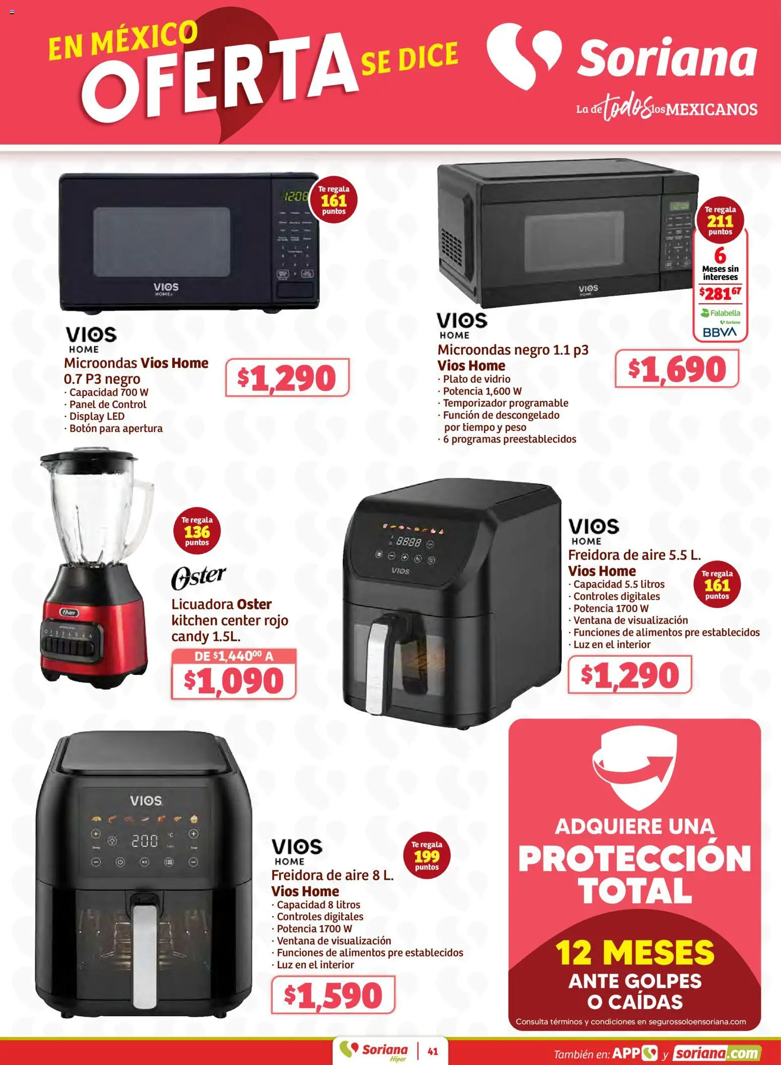 Nuevas ofertas de Soriana válidas en toda la República Mexicana desde el 15.01.2026. ¡Encuentra las mejores ofertas en Soriana - Preciazazaso Híper: Frontera BCN, Son! | Página: 41 | Productos: Freidora de aire, Licuadora, Microondas, Freidora