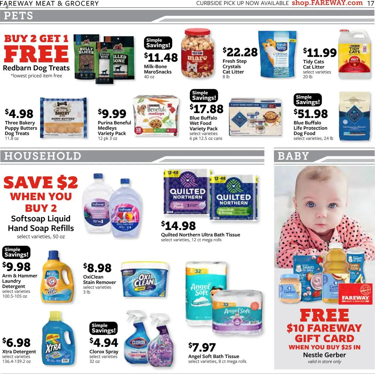 Fareway Weekly Ad - valid from 06.10.2025 | Page: 17 | Products: Bakery, Bath, Cat Litter, Stain remover