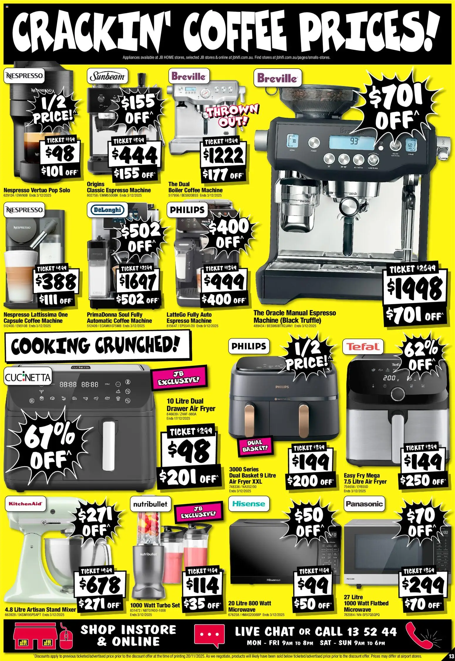 JB Hi-Fi catalogue - valid from 28.11.2025 | Page: 13 | Products: Drawer, Coffee, Mixer, Espresso machine