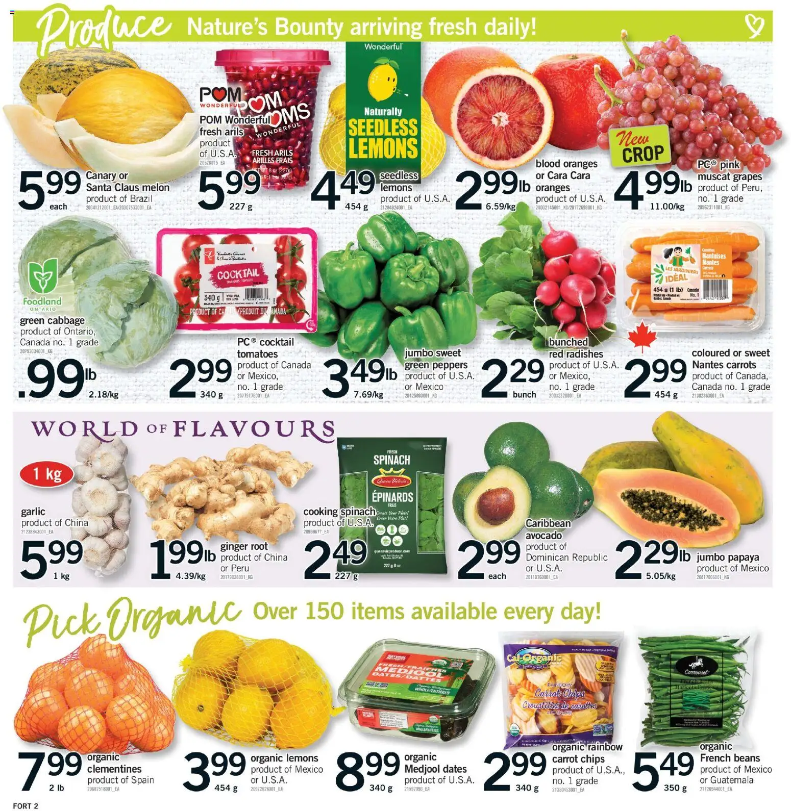 Fortinos flyer valid from 01.01.2026 | Page: 3 | Products: Chips, Carrot, Oranges, Tomatoes