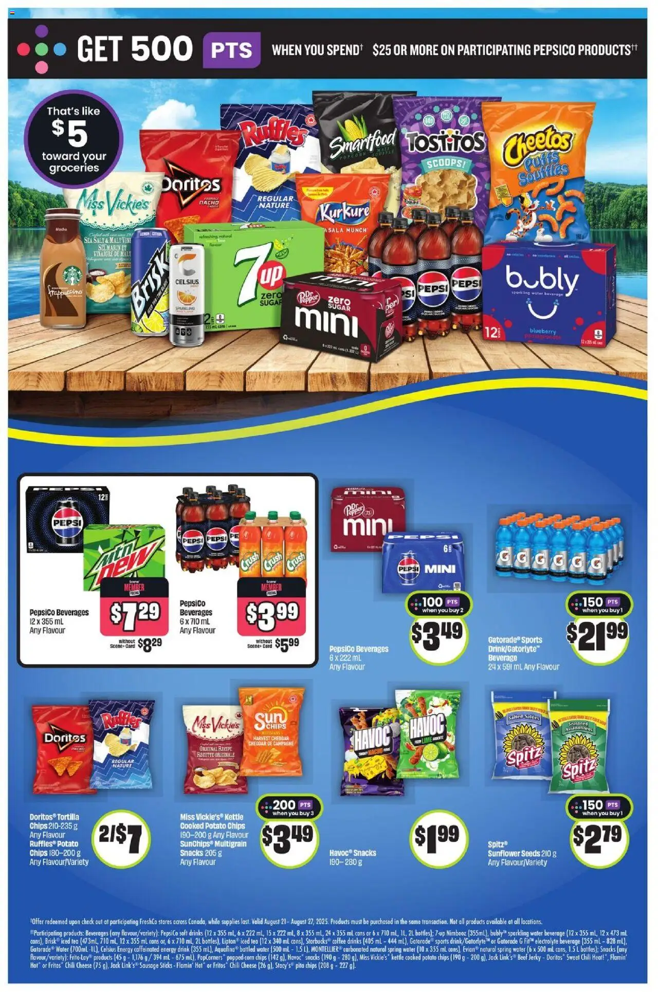 FreshCo flyer valid from 21.08.2025 | Page: 11 | Products: Chips, Hat, Cheese, Coffee