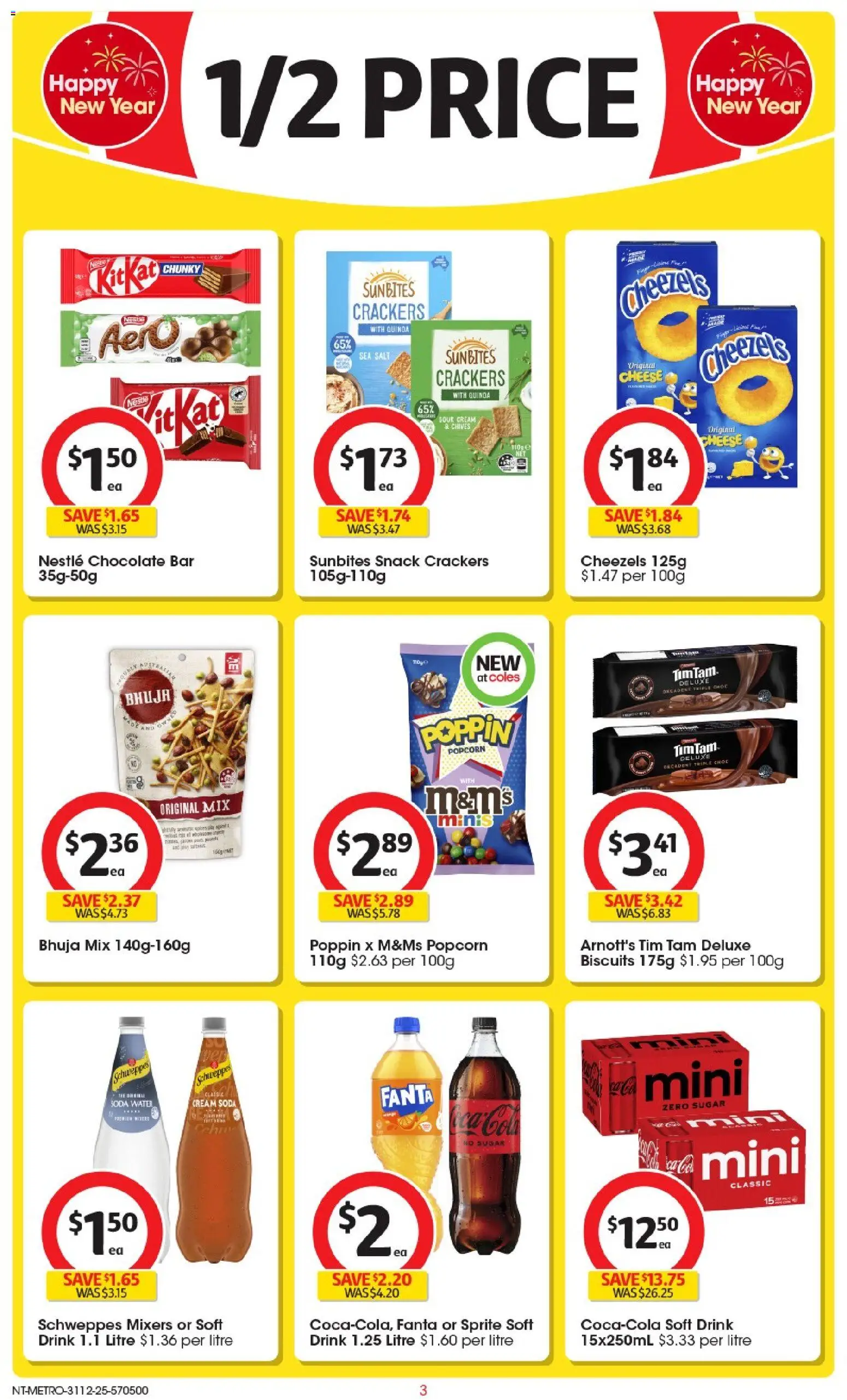 Coles catalogue - valid from 31.12.2025 | Page: 4 | Products: Crackers, Sour cream, Water, Sugar