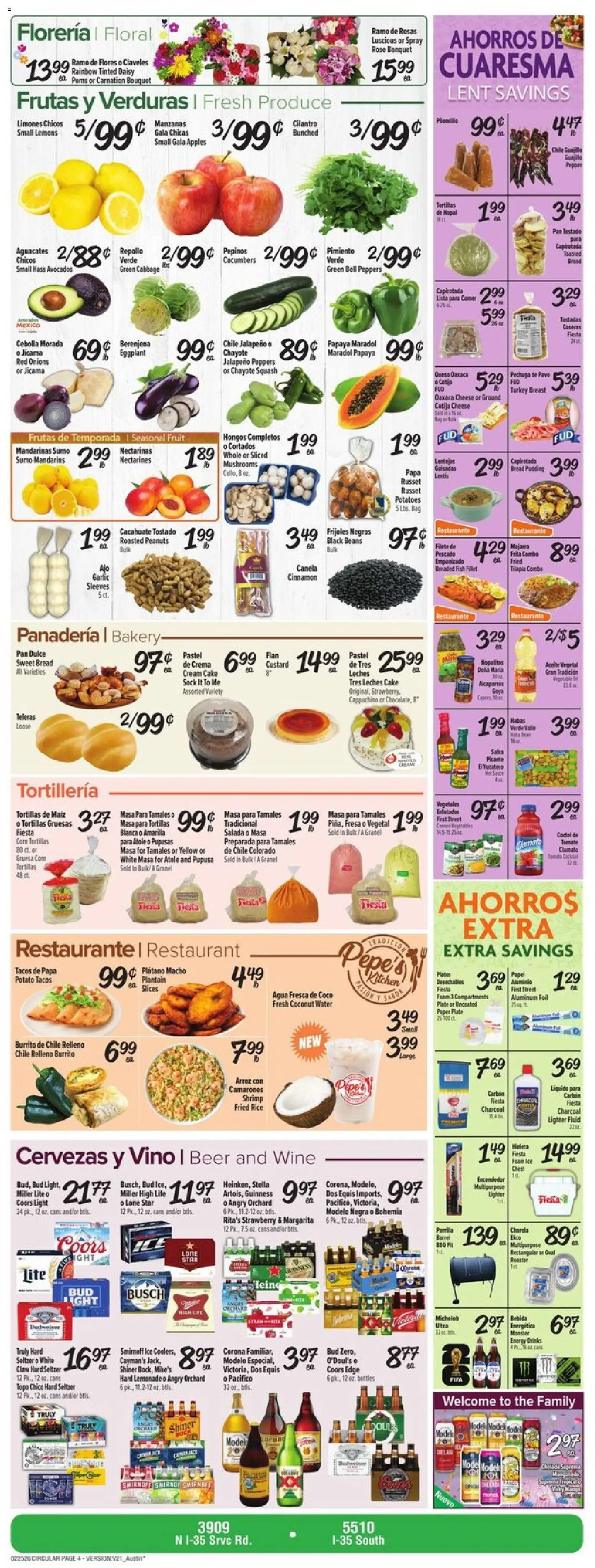 Fiesta Mart Weekly Ad - valid from 25.02.2026 | Page: 4 | Products: Bakery, Pepper, Garlic, Lighter