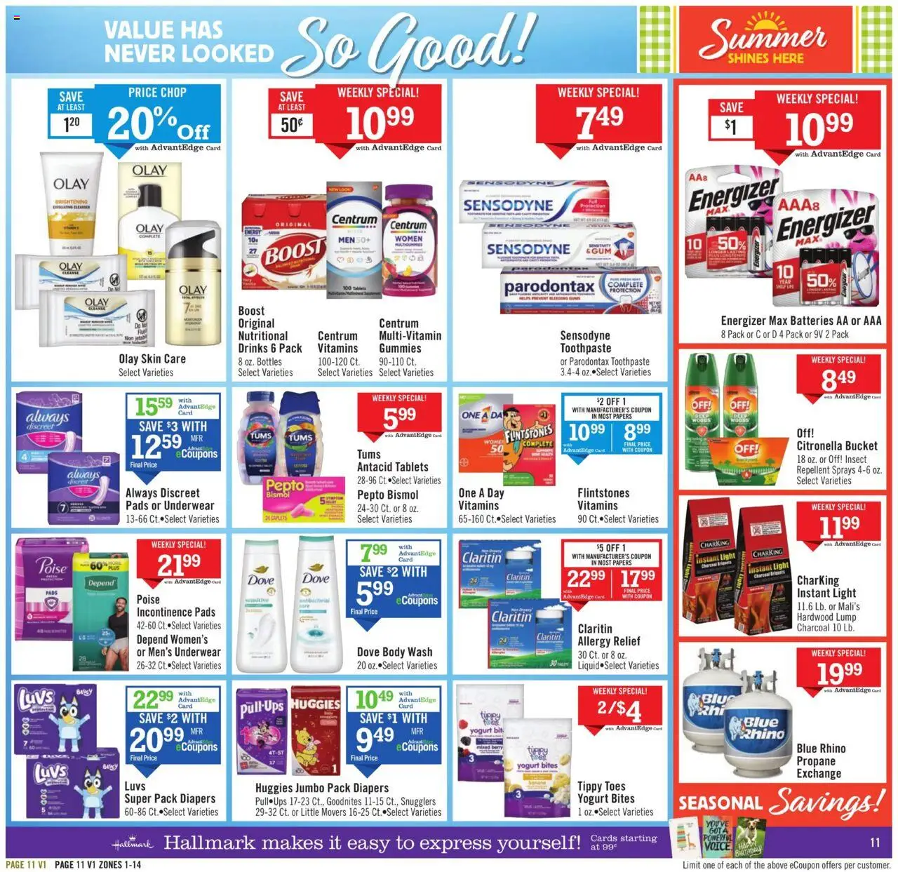 Price Chopper Weekly Ad - valid from 03.08.2025 | Page: 11 | Products: Yogurt, Toothpaste, Body Wash, Underwear
