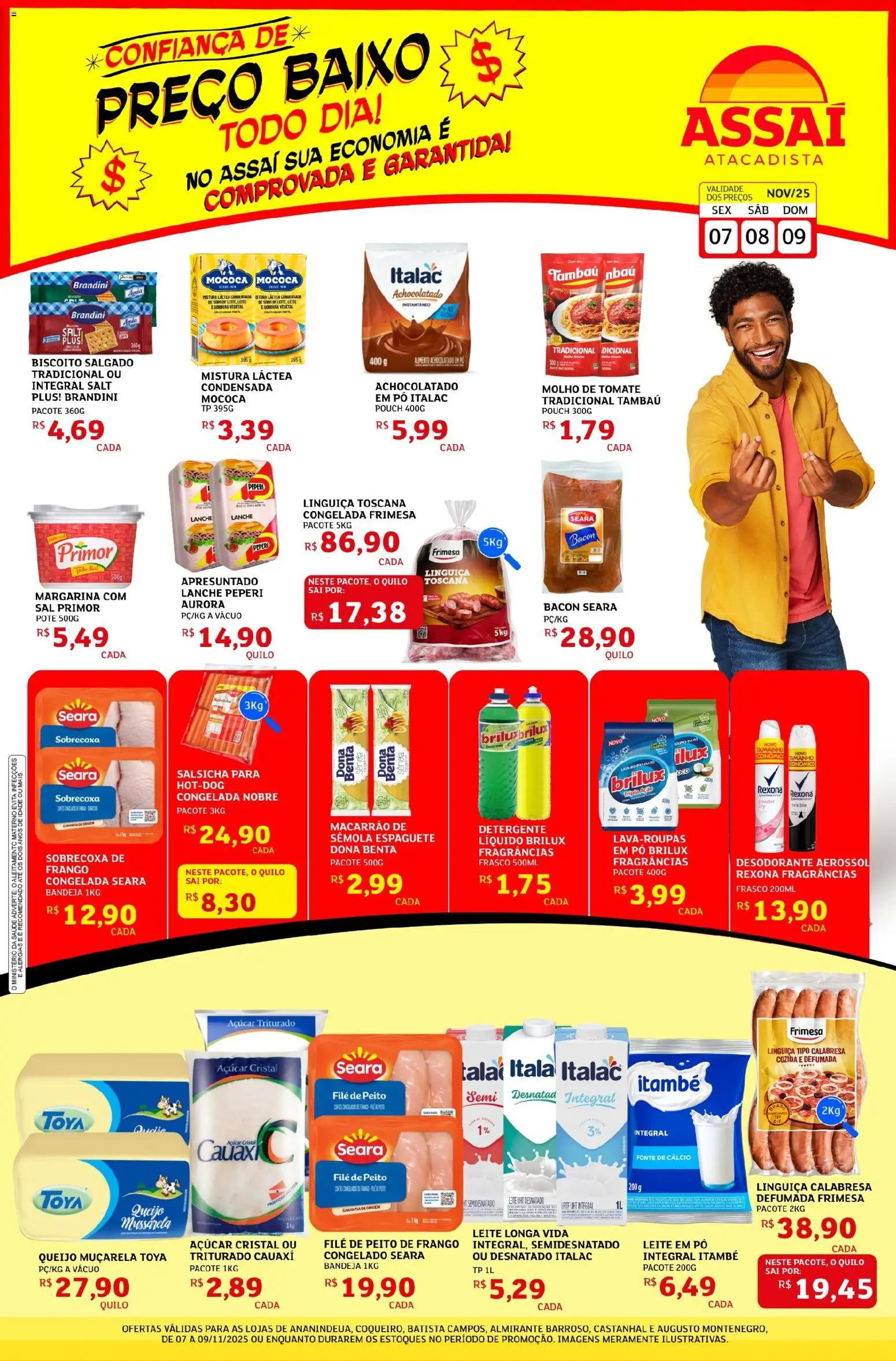 Assaí Atacadista Folheto - válido de 07.11.2025 | Página: 1 | Produtos: Desodorante, Rexona, Bandeja, Frango
