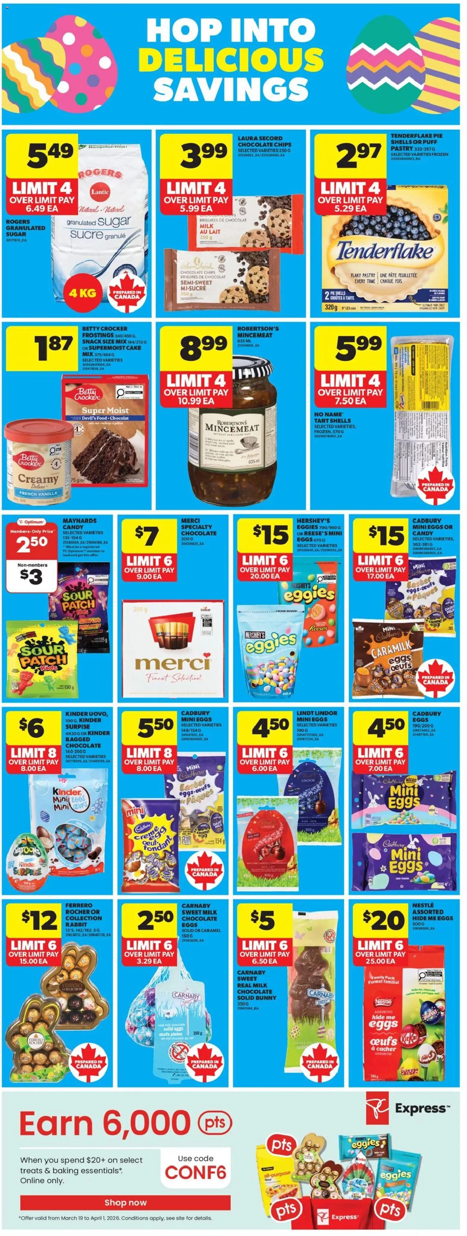 Real Canadian Superstore flyer valid from 26.03.2026 | Page: 10 | Products: Chips, PC, Milk, Chocolate