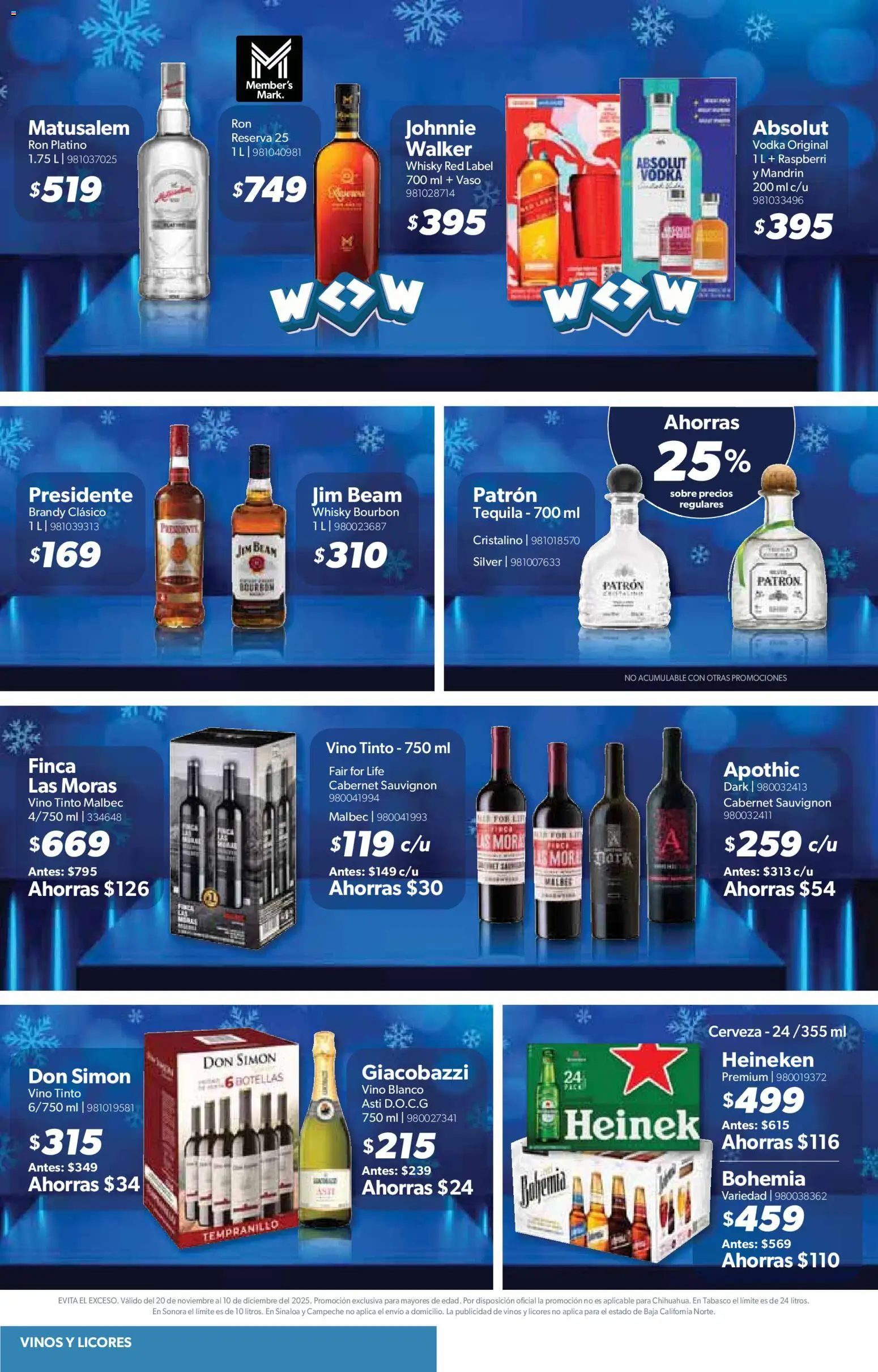 Nuevas ofertas de Sam's Club válidas en toda la República Mexicana desde el 20.11.2025. ¡Encuentra las mejores ofertas en Sam's Club catálogo! | Página: 12 | Productos: Cerveza, Tequila, Vodka, Whisky