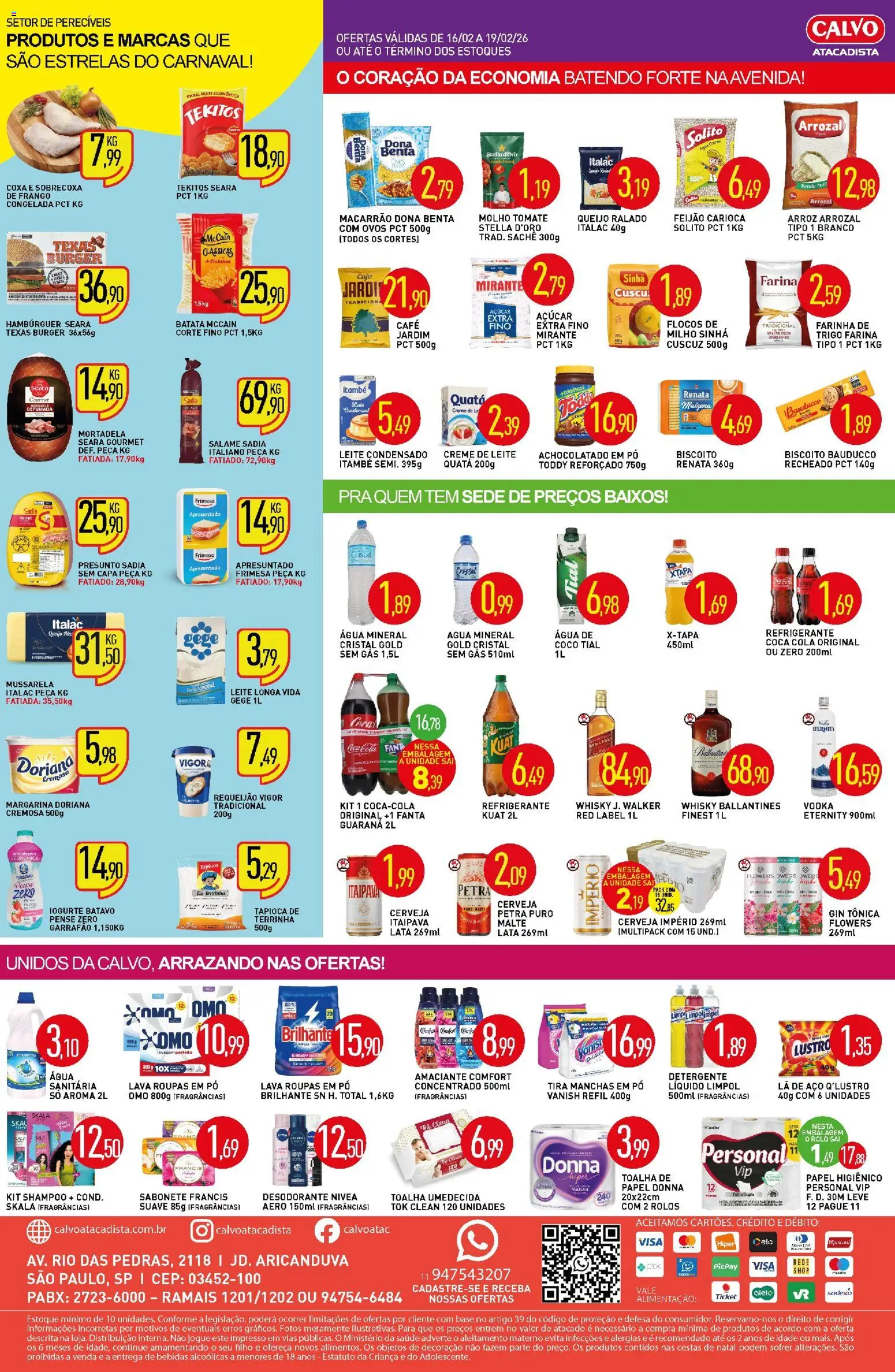 Calvo Atacadista Folheto - válido de 16.02.2026 | Página: 2 | Produtos: Ovos, Roupas, Amaciante, Margarina