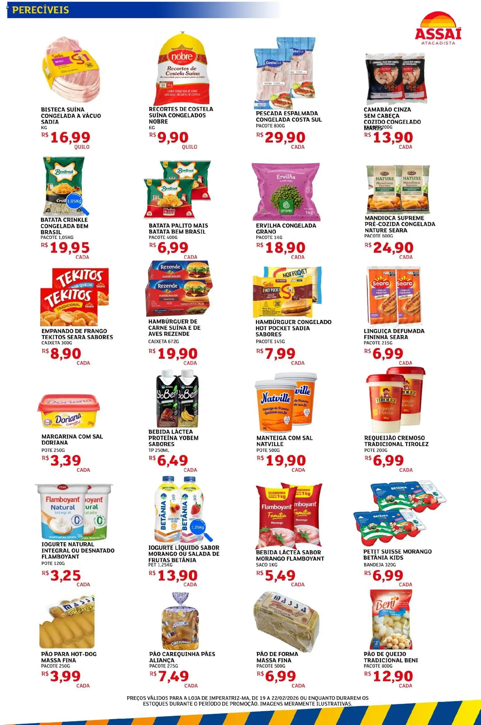 Assaí Atacadista Folheto - válido de 20.02.2026 | Página: 3 | Produtos: Queijo, Hambúrguer, Frango, Pão de queijo