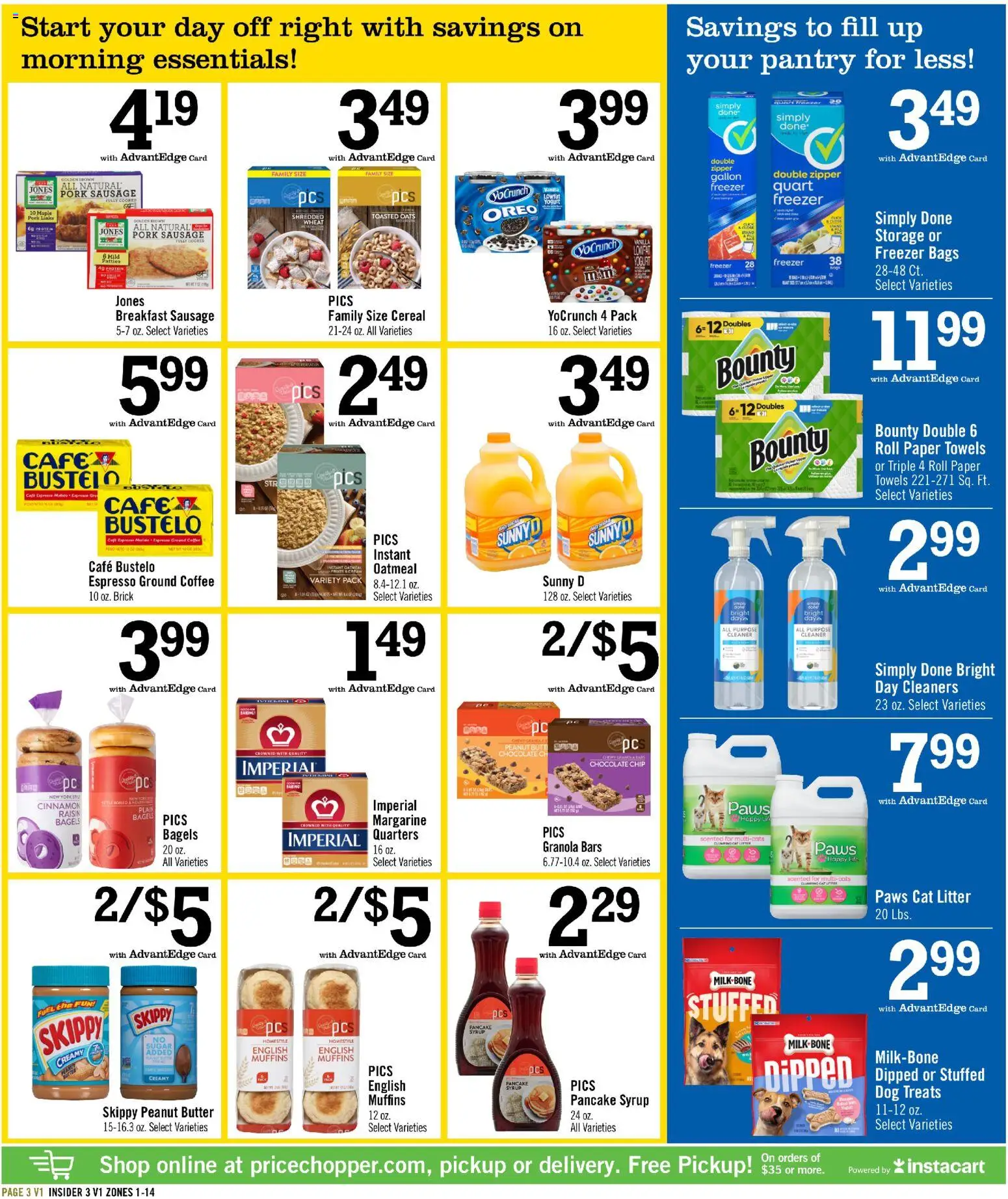 Price Chopper Insider Flyer - valid from 01.03.2026 | Page: 3 | Products: Dog Treats, Cat Litter, Butter, Yogurt