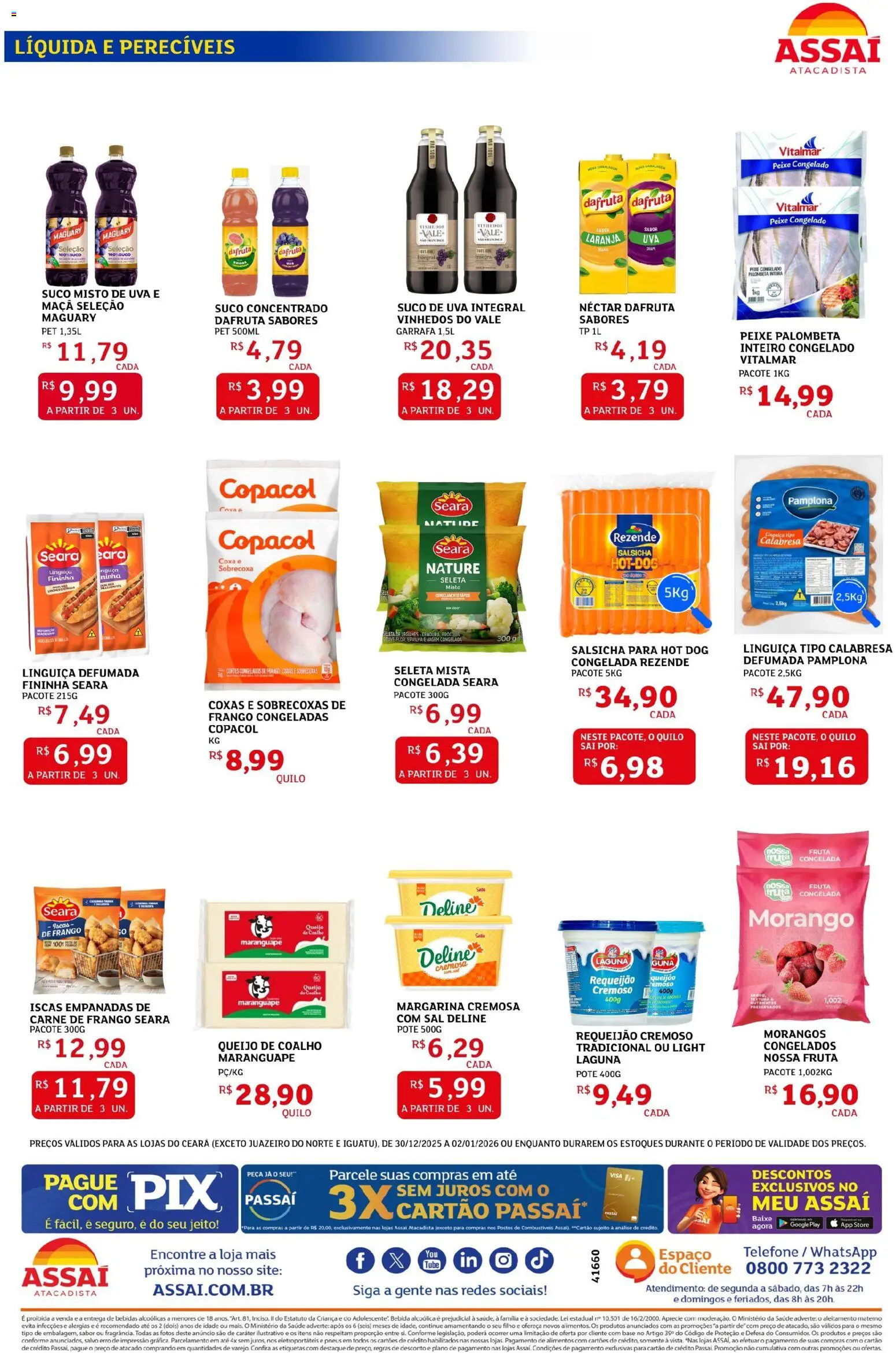 Assaí Atacadista Folheto - válido de 30.12.2025 | Página: 2 | Produtos: Queijo, Base, Carne, Requeijão