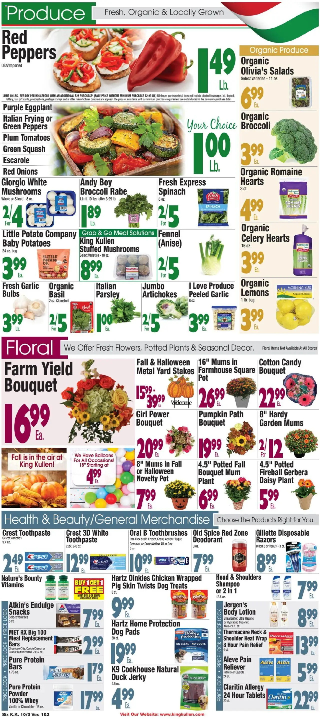 King Kullen Weekly Ad - valid from 02.10.2025 | Page: 6 | Products: Magnesium, Broccoli, Toothpaste, Garlic