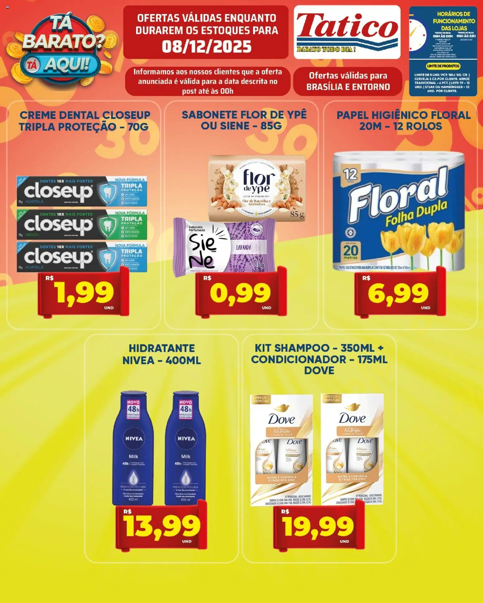 Tatico Folheto - válido de 09.12.2025 | Página: 29 | Produtos: Shampoo, Hambúrguer, Creme dental, Papel higiênico