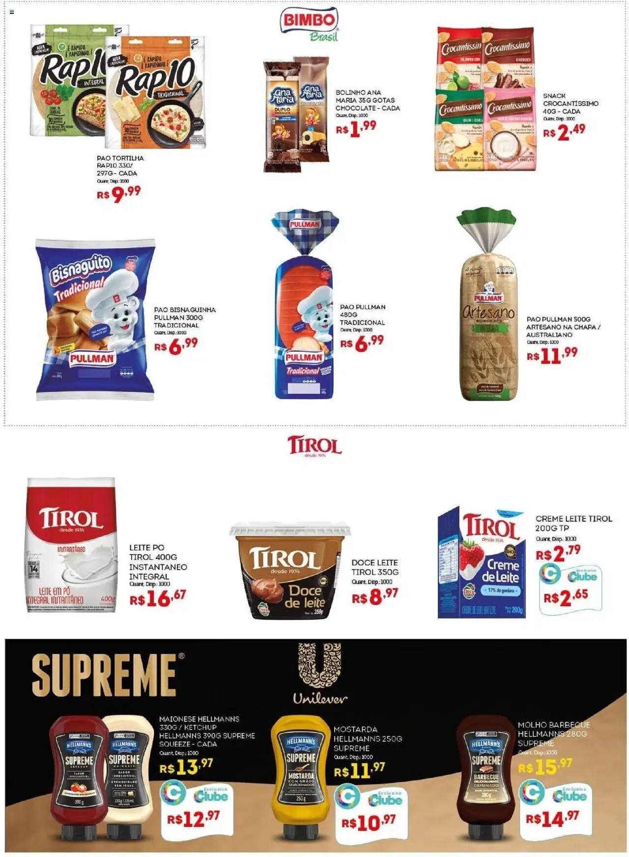 Bistek Supermercados Folheto - válido de 24.09.2025 | Página: 4 | Produtos: Leite, Pão, Chocolate, Maionese