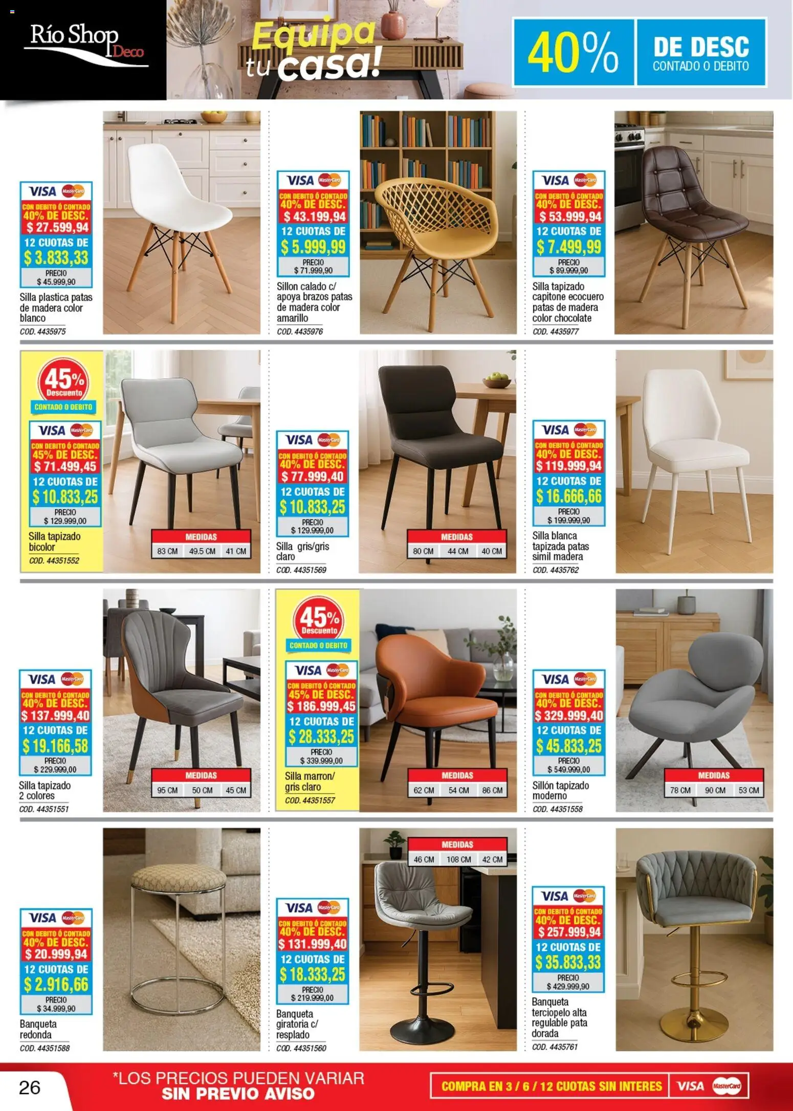 Río Shop Deco catálogo │ válido desde el 17.03.2026 | Página: 26 | Productos: Banqueta, Sillón, Silla, Chocolate