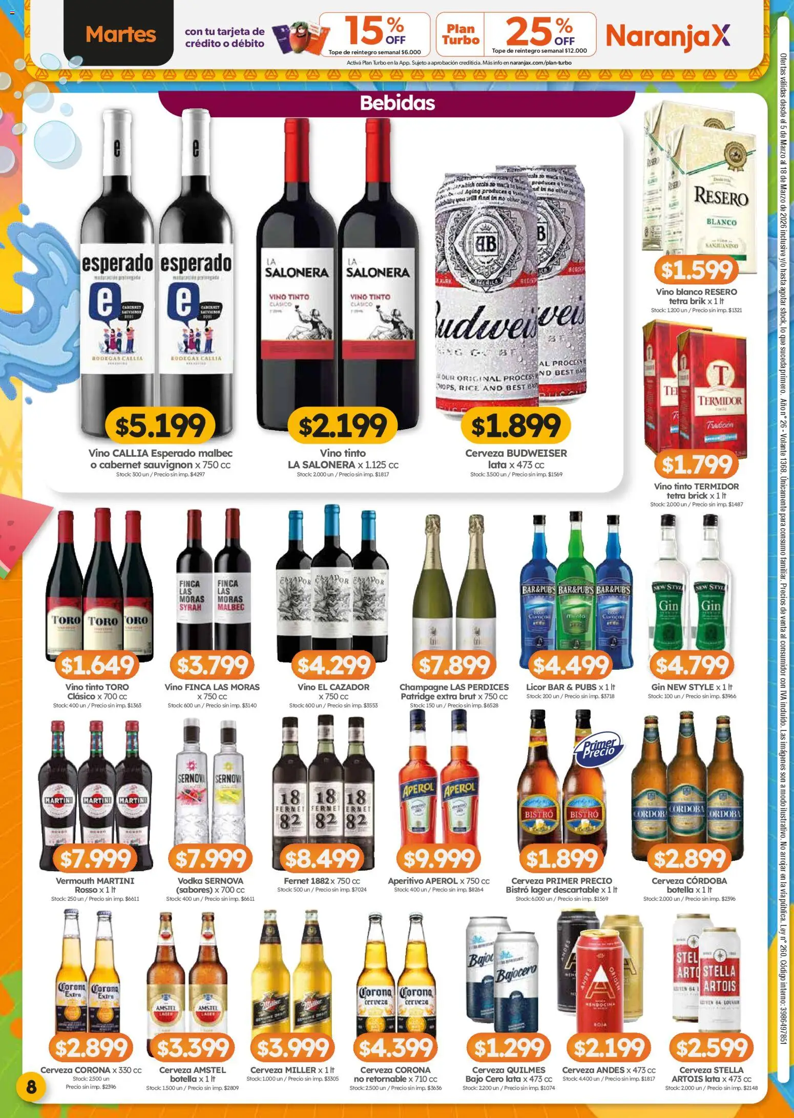 Cordiez ofertas │ válido desde el 05.03.2026 | Página: 8 | Productos: Vodka, Botella, Vino, Cerveza