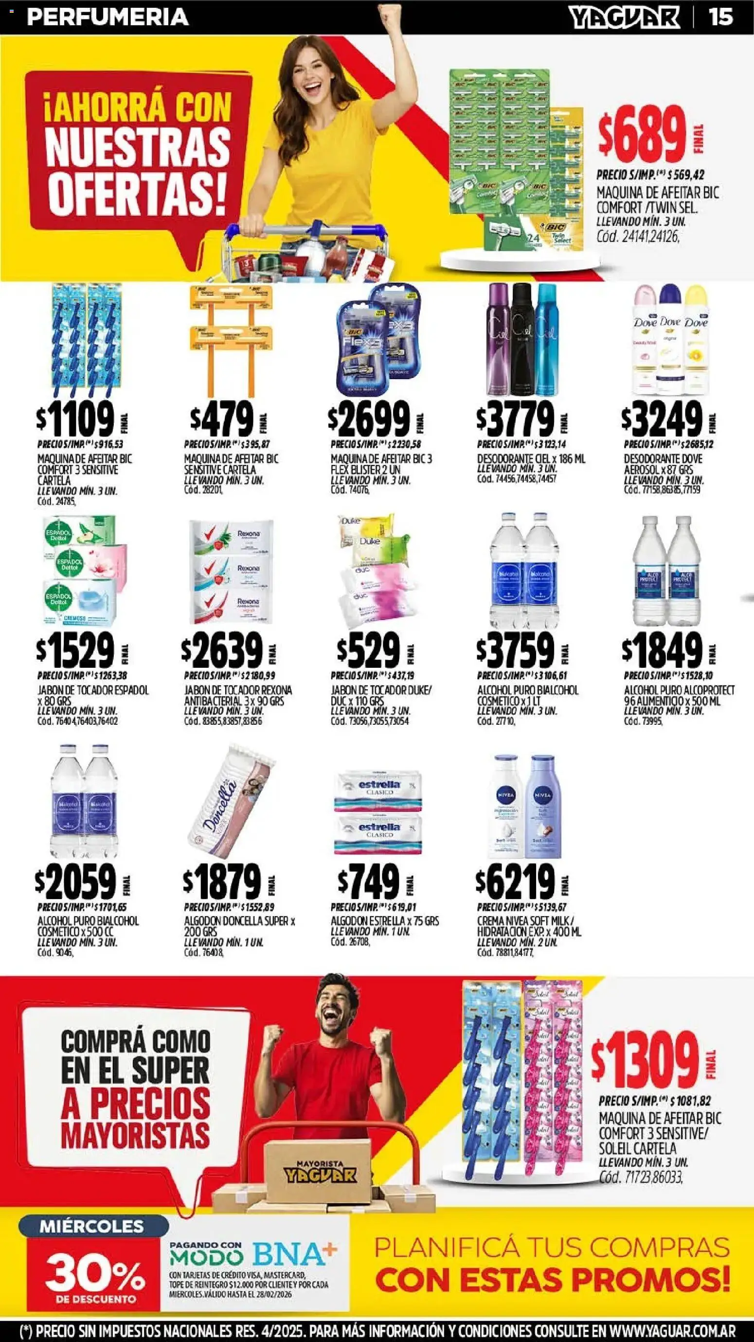 Yaguar - Oferta Semanal Jujuy │ válido desde el 23.02.2026 | Página: 15 | Productos: Maquina de afeitar, Jabón, Desodorante, Crema