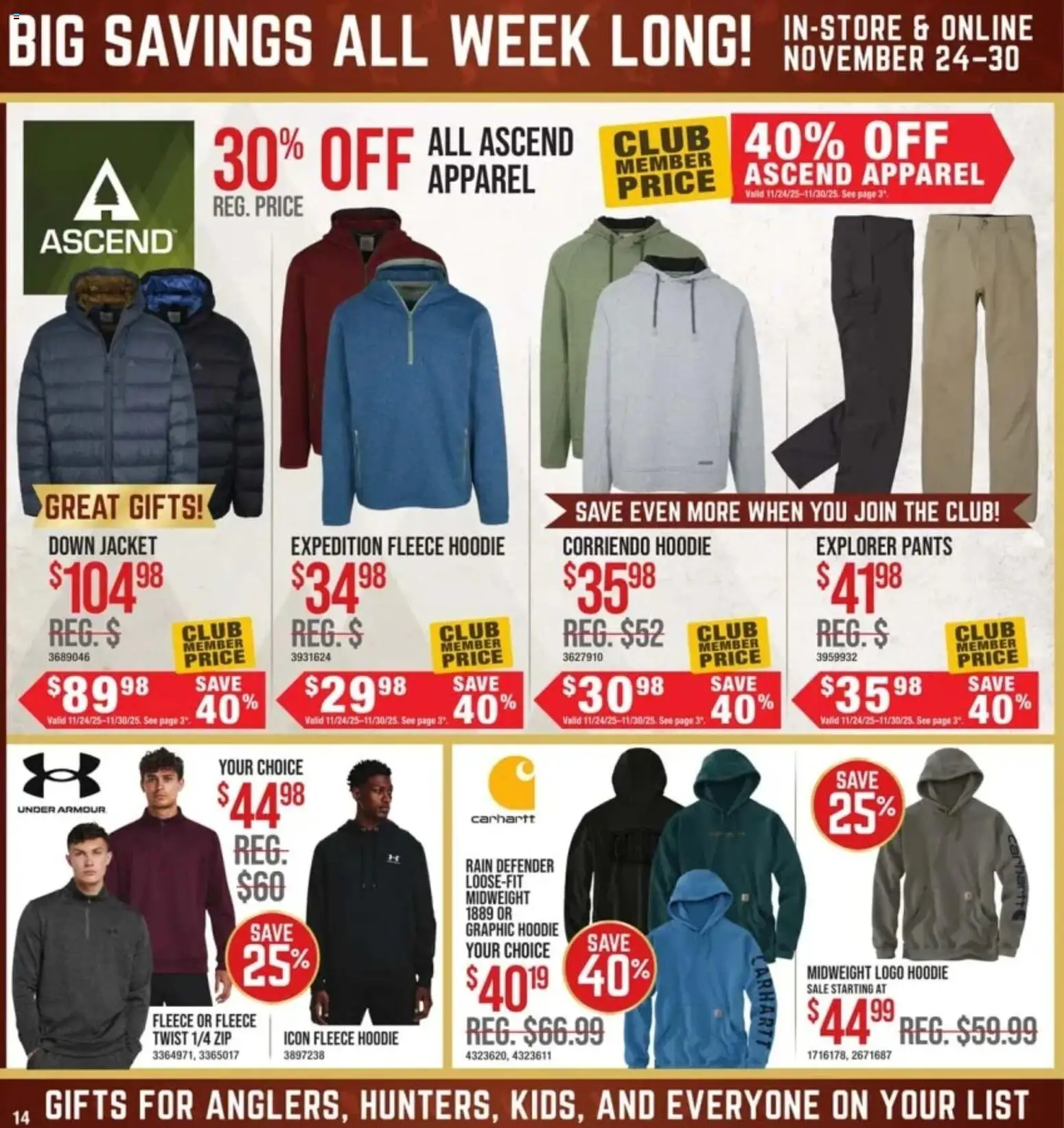 Cabela's Black Friday - valid from 24.11.2025 | Page: 14 | Products: Hoodie, Jacket, Pants