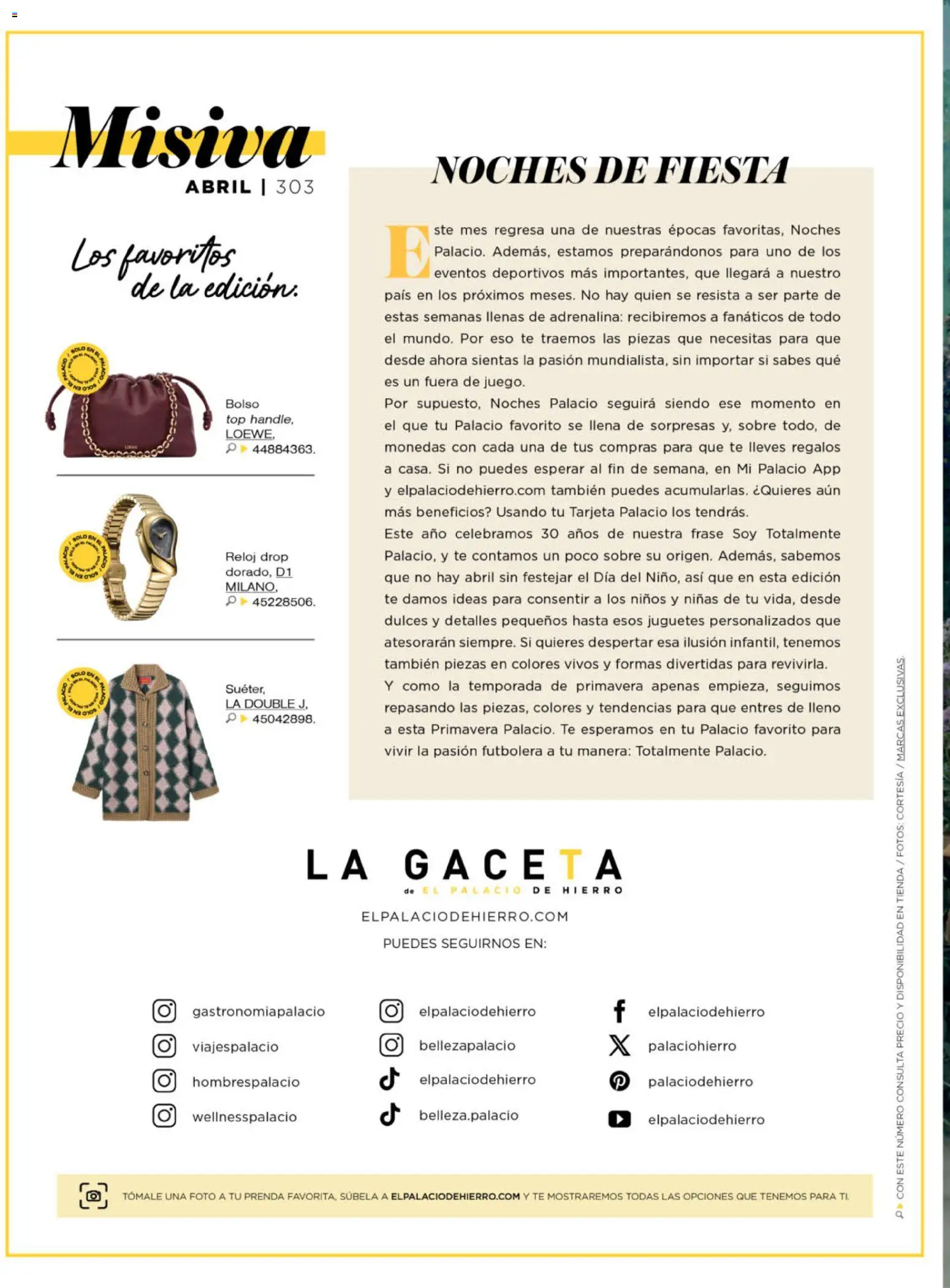 Nuevas ofertas de Palacio De Hierro válidas en toda la República Mexicana desde el 01.04.2026. ¡Encuentra las mejores ofertas en Palacio De Hierro catálogo! | Página: 18 | Productos: Bolso, Top, Té, Sobre