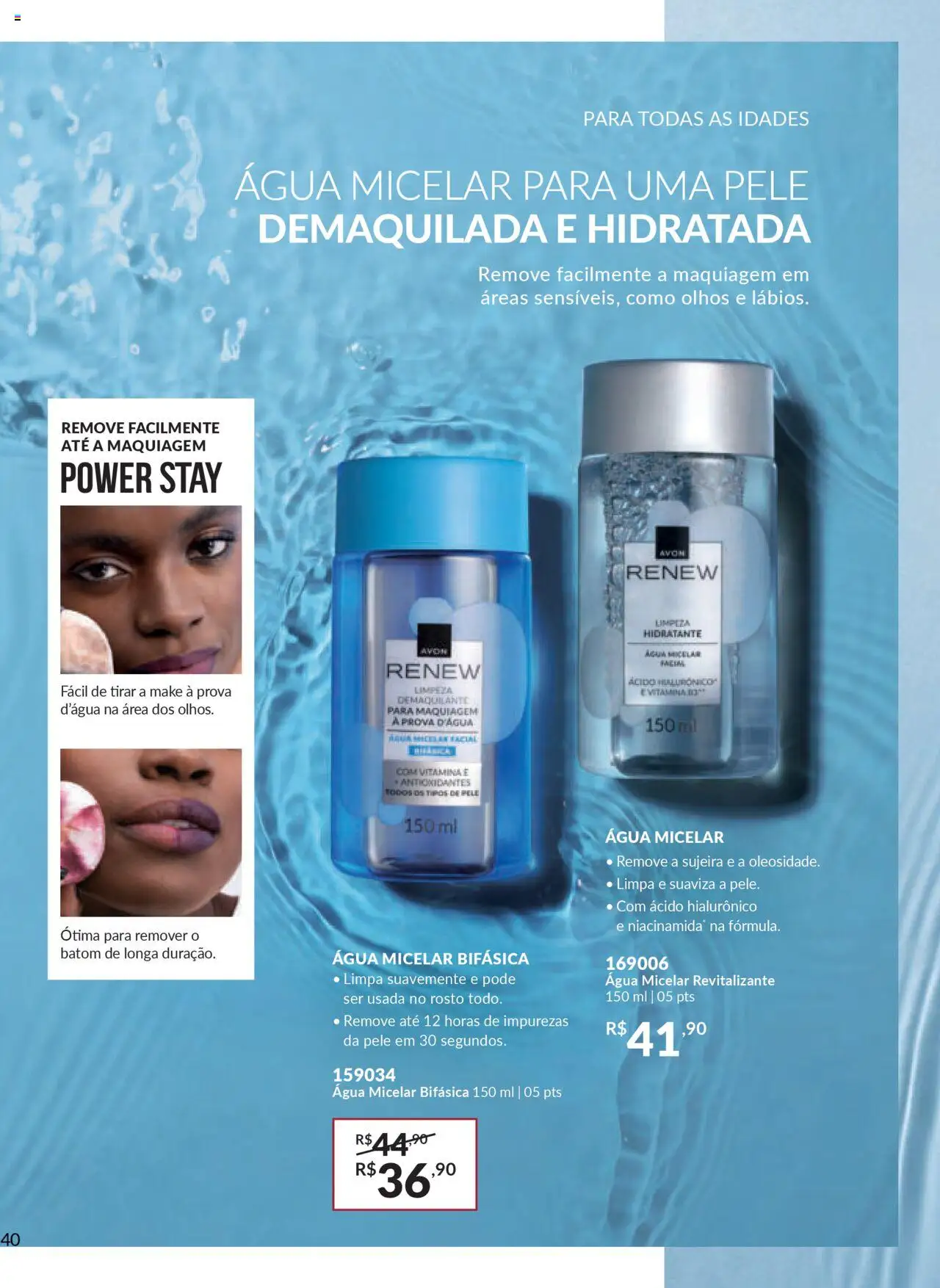 Avon Folheto - válido de 07.10.2025 | Página: 40 | Produtos: Maquiagem, Batom, Água micelar, Demaquilante
