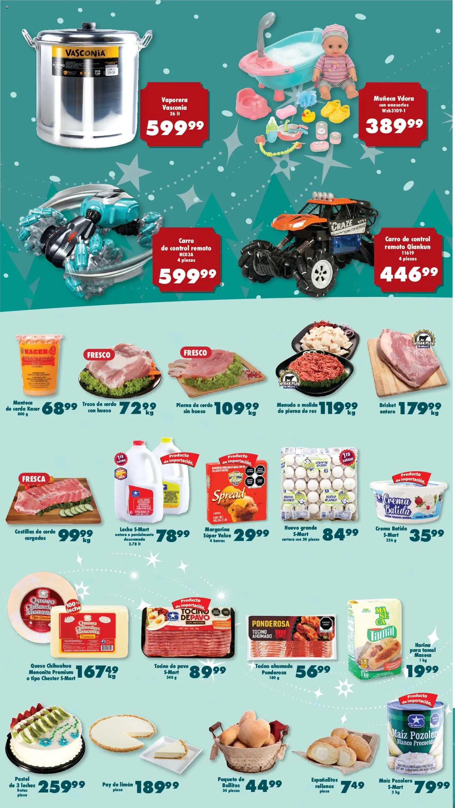 Nuevas ofertas de S-Mart válidas en toda la República Mexicana desde el 16.12.2025. ¡Encuentra las mejores ofertas en S-Mart folleto Nuevo Laredo! | Página: 2 | Productos: Sal, Huevo, Aceite, Vaporera